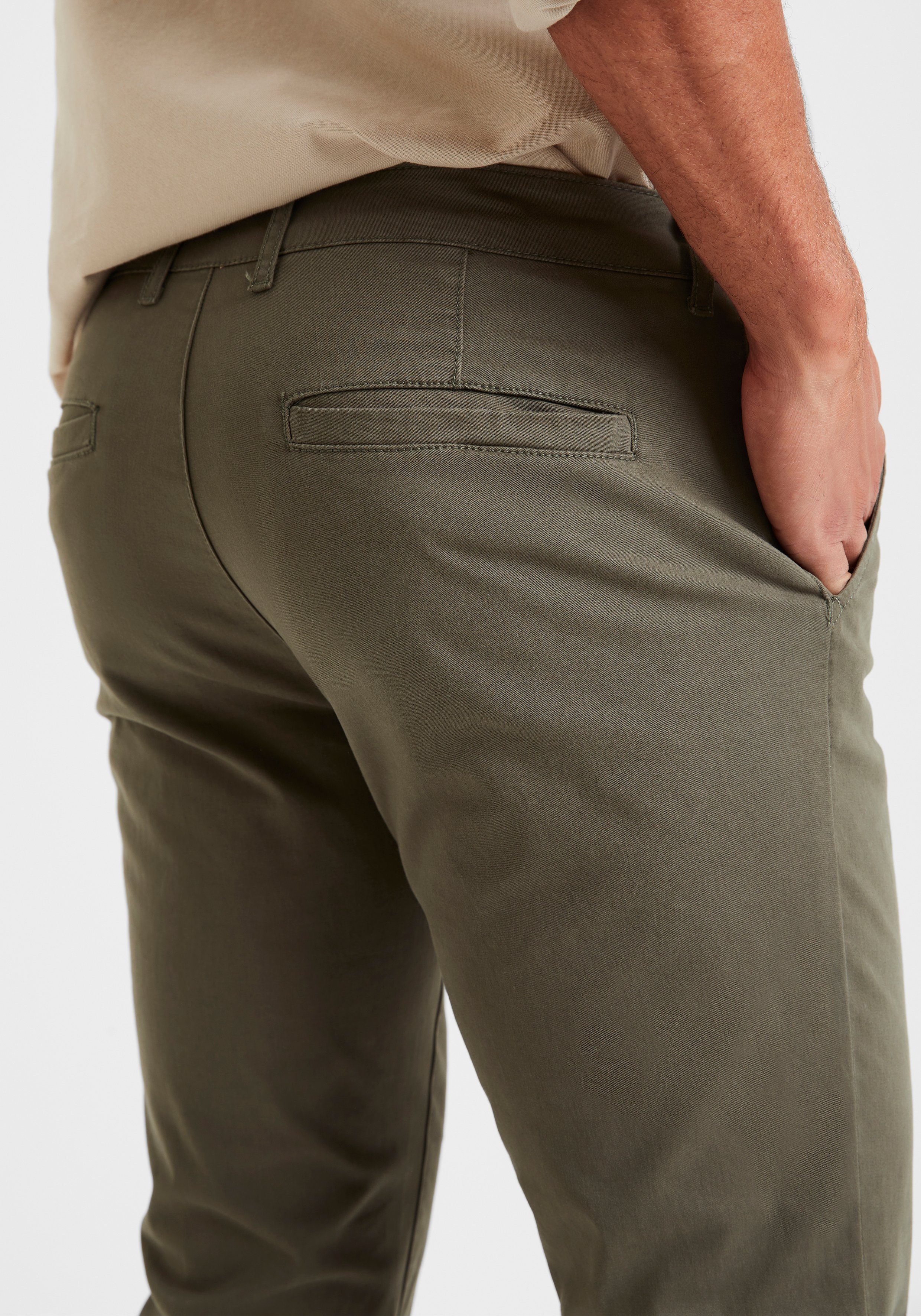 H.I.S Chino Regular fit lange broek, van elastische katoenkwaliteit