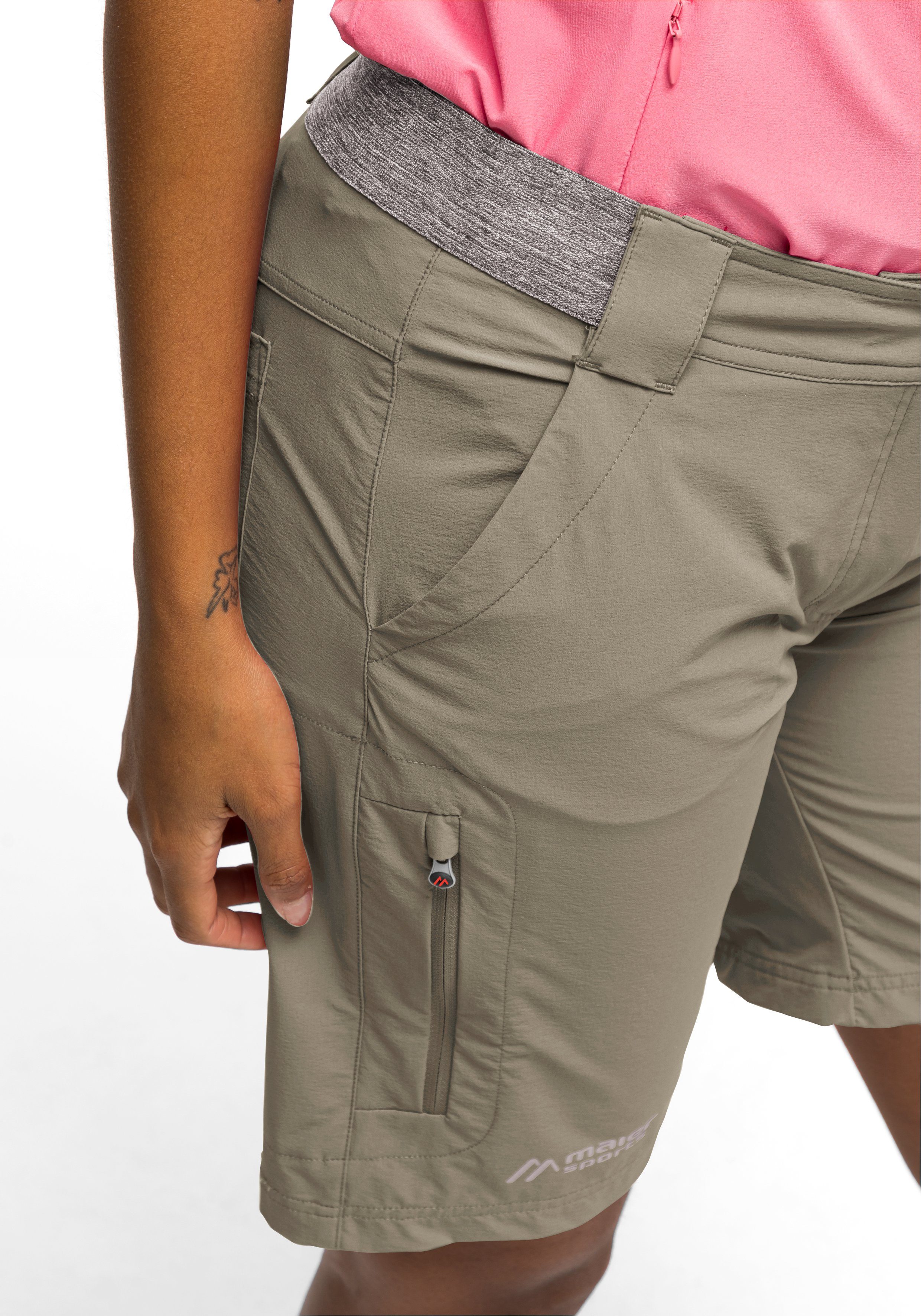 Maier Sports Functionele short Norit Short W Dames shorts, korte outdoor-broek, bermuda met 5 zakken, regular fit