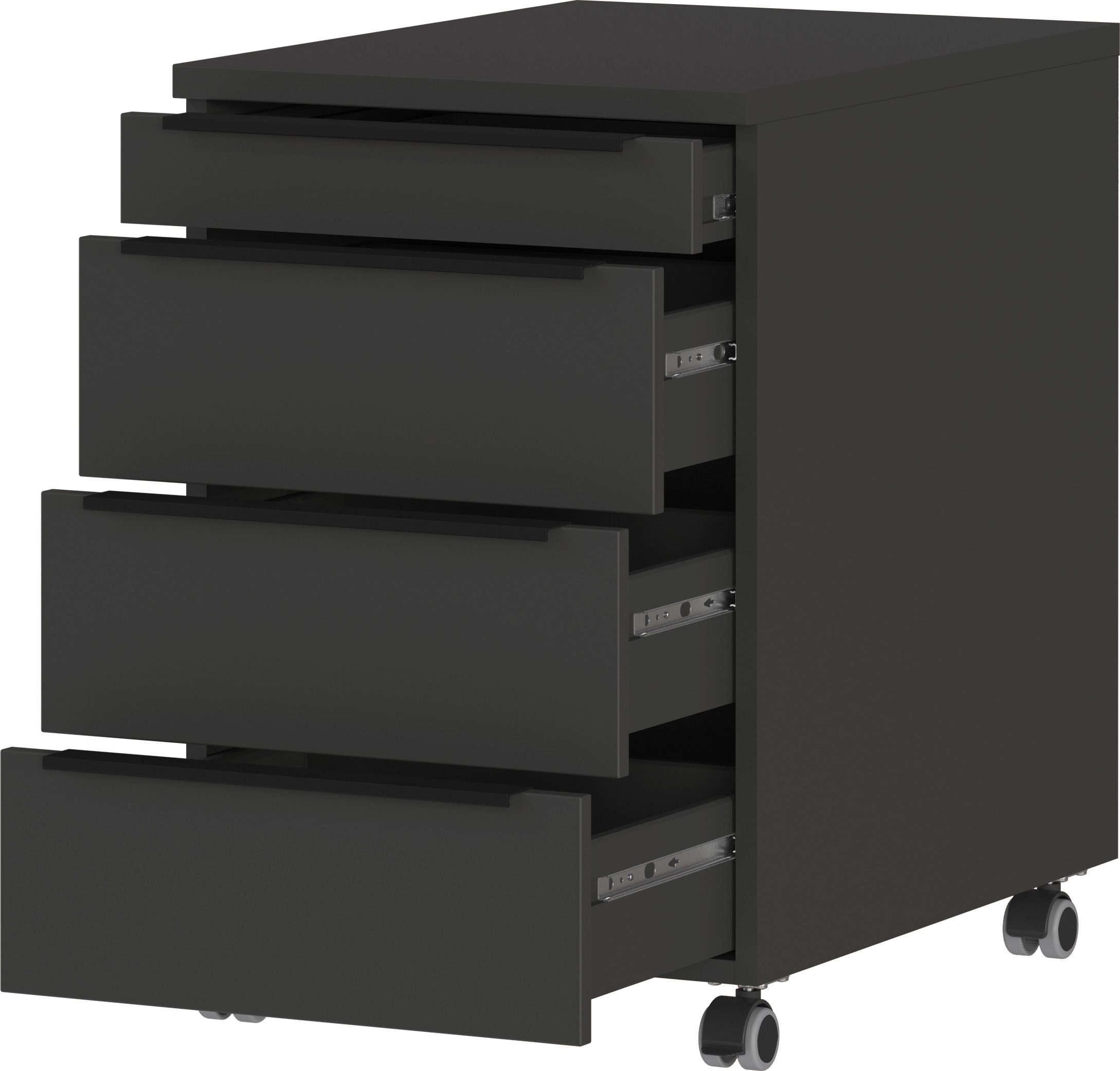GERMANIA Kantoormeubelset Milaan incl. bureau, kastje op wieltjes, roomdivider en dressoir (4-delig)