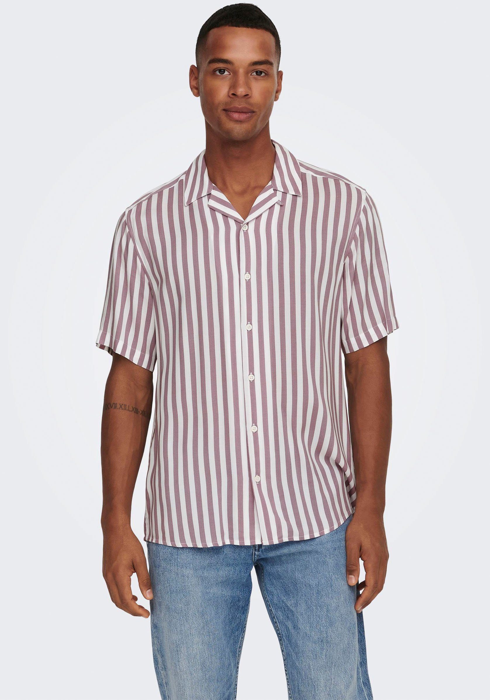 ONLY & SONS Overhemd met korte mouwen ONSWAYNE LIFE SS VISCOSE