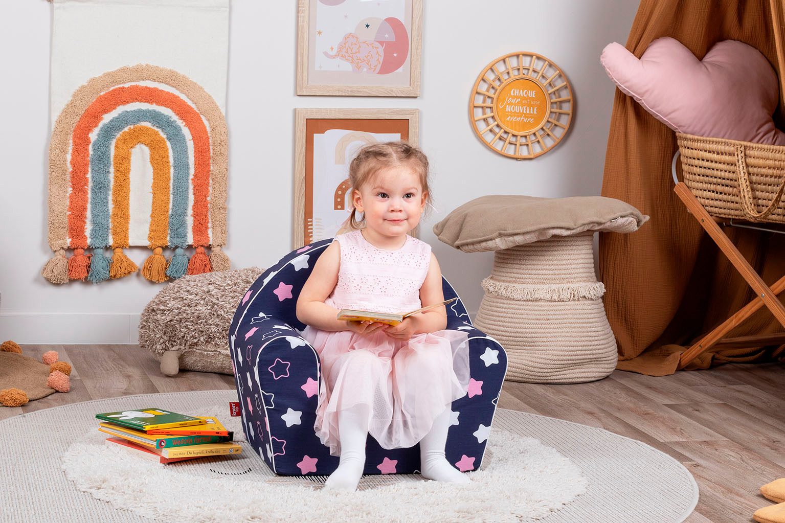 Knorrtoys® Fauteuil Star blue pink