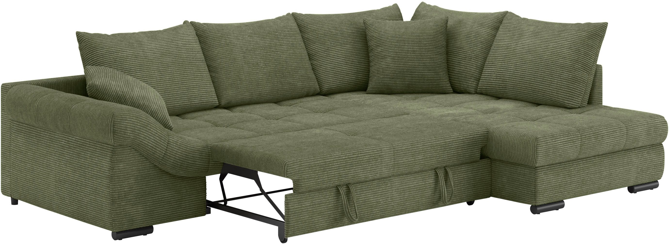 Mr. Couch Hoekbank Allegro DuraFlex, L-vorm Hochschläfer beduitbreiding, koudschuimvering, tot 140 kg belastbaar