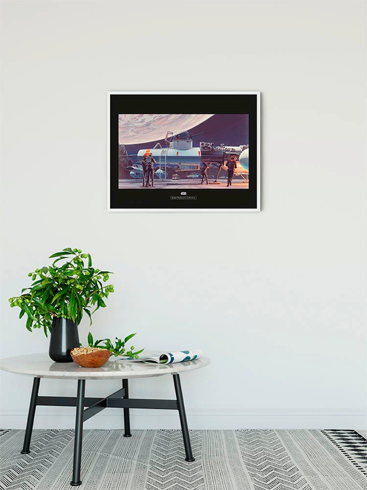 Komar Wanddecoratie Star Wars Classic RMQ Yavin Hangar Wanddecoratie voor de kinderkamer - zonder lijst (1 stuk)