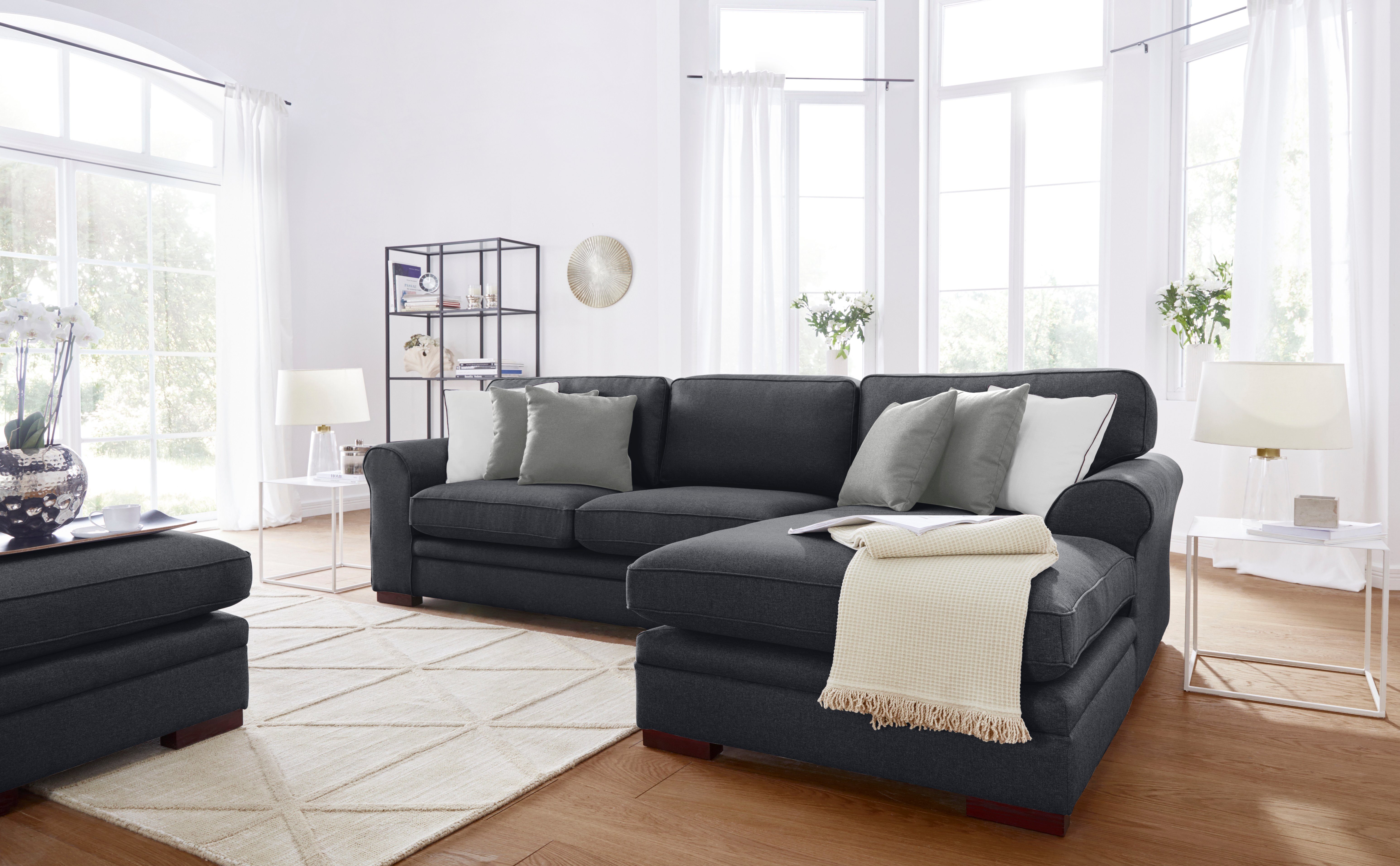 Home affaire Hocker Broughton zachte bekleding, passend bij de serie "broughton", in 3 soorten bekleding