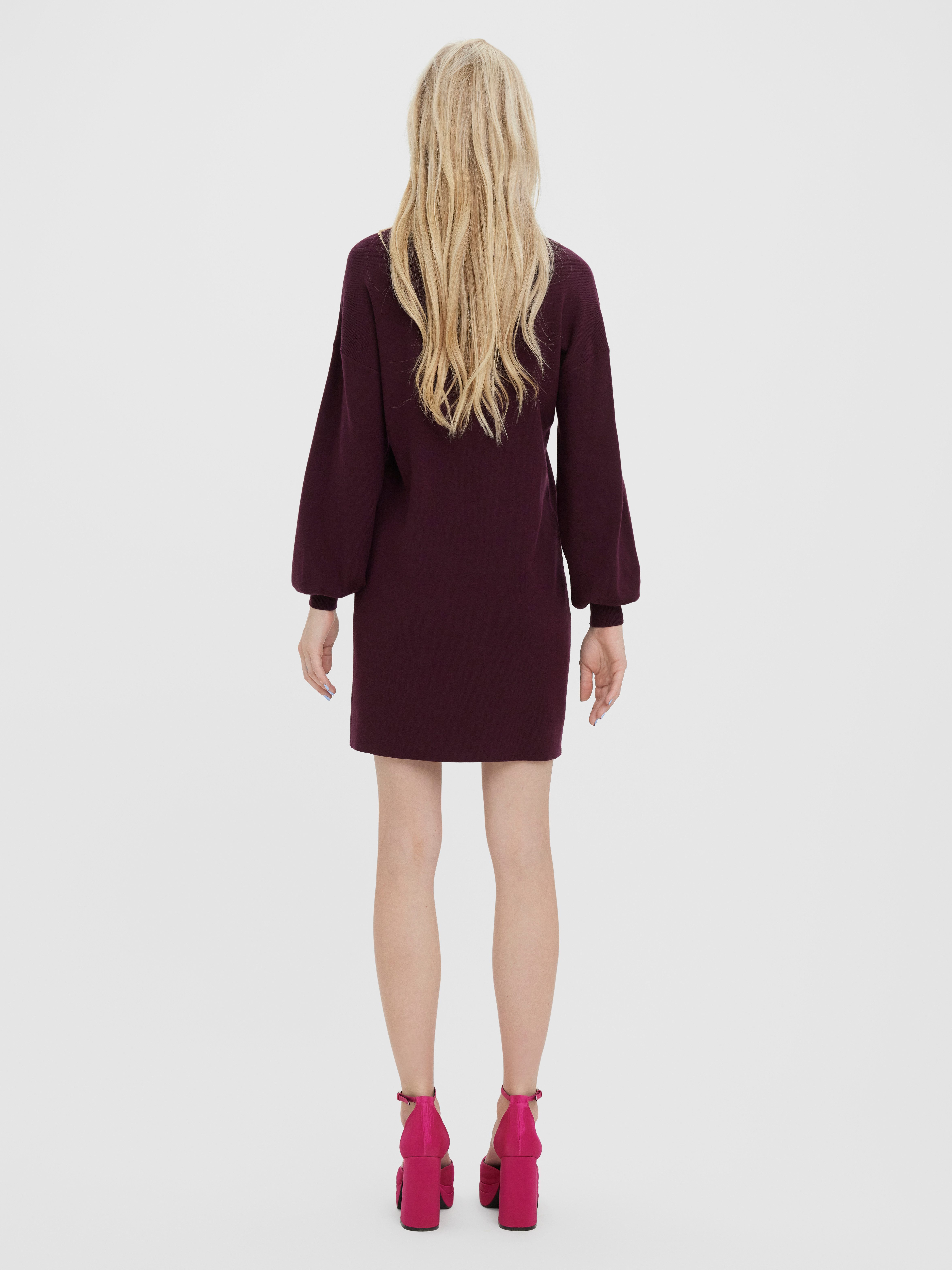 Vero Moda Gebreide jurk VMNANCY LS FUNNELNECK DRESS GA NOOS