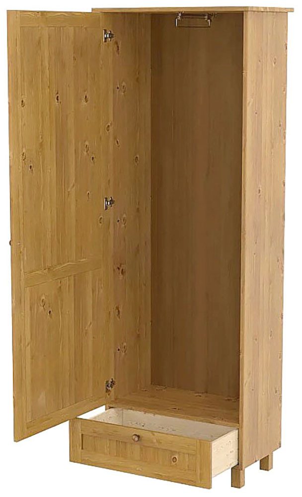Home affaire Kledingkast Juventus van massief dennenhout, breedte 67 cm, met kledingstang (1 stuk)