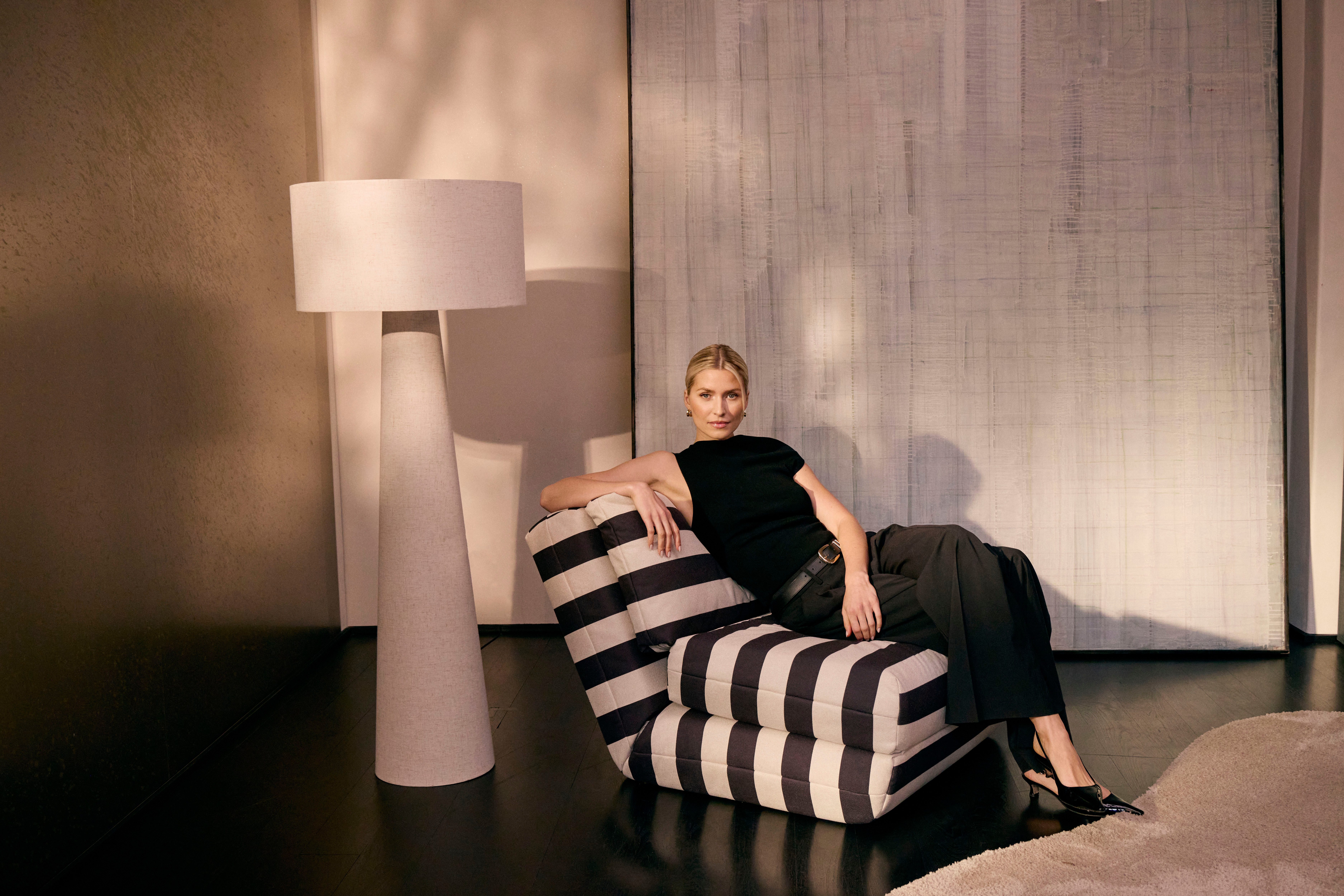 LeGer Home by Lena Gercke Staande lamp Lienne Textiel lamp, hoogte 143 cm, Ø 50 cm (1 stuk)