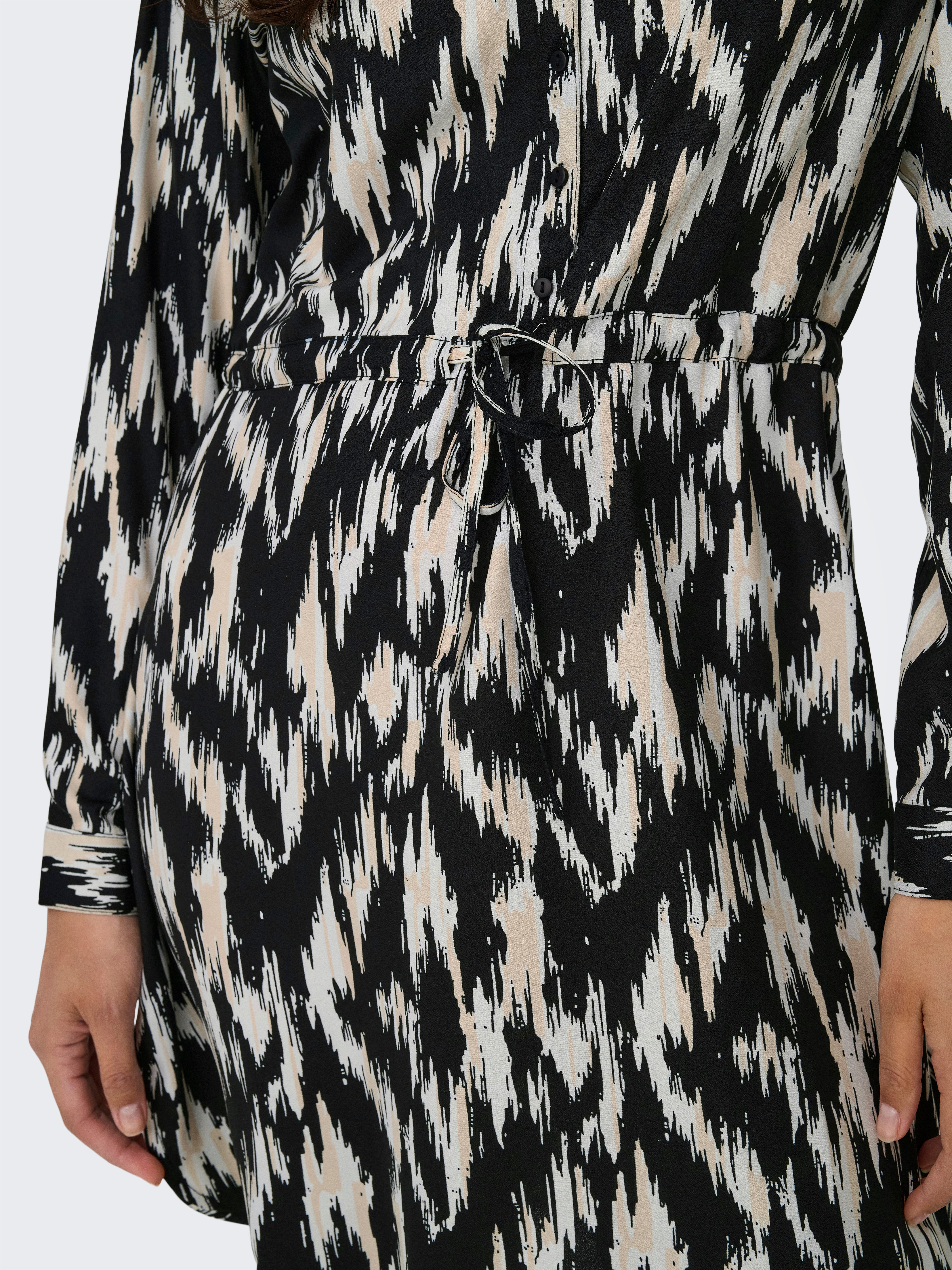 Only Gedessineerde jurk ONLCORY L S V-NECK TUNIC