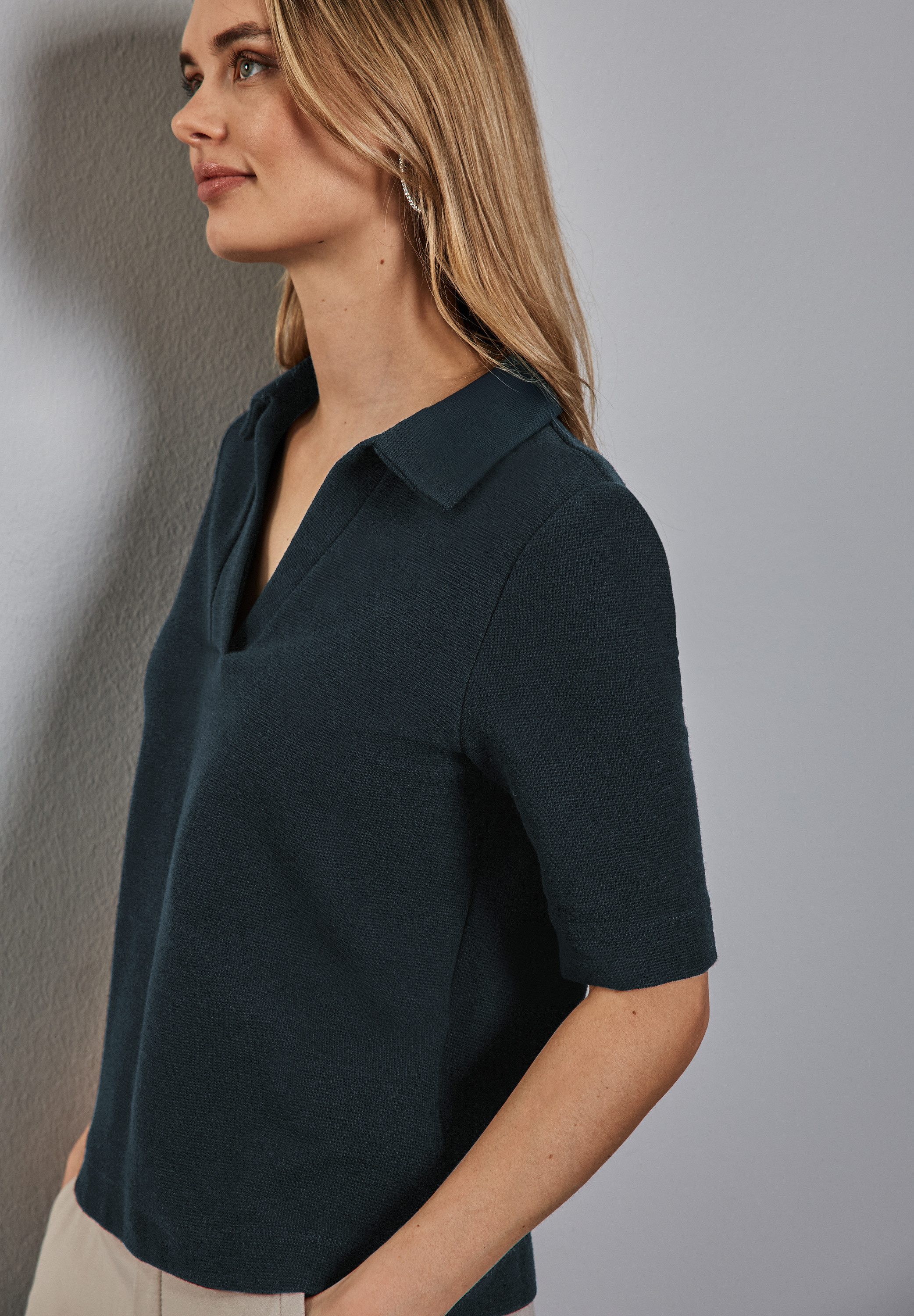STREET ONE Poloshirt met structuur