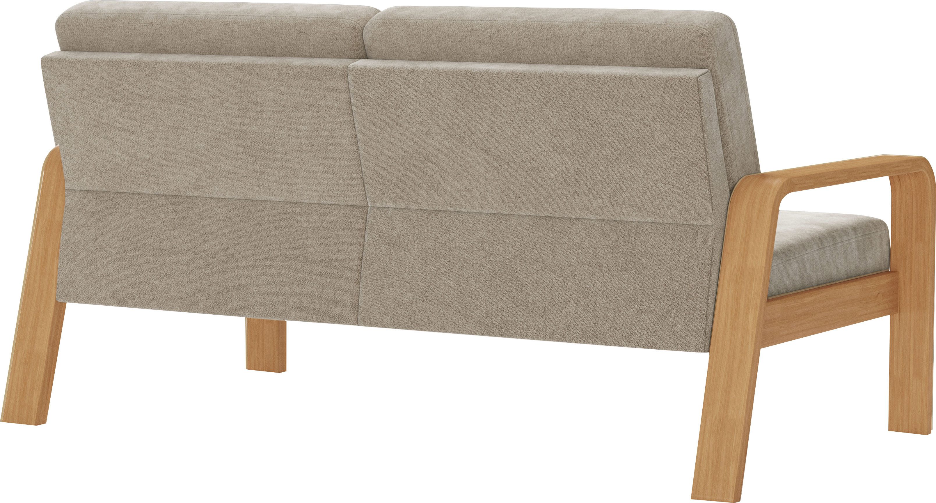 sit&more 2,5-zitsbank Kolding Armleuningen van eikenkleurig beukenhout, verschillende bekledingen en kleuren