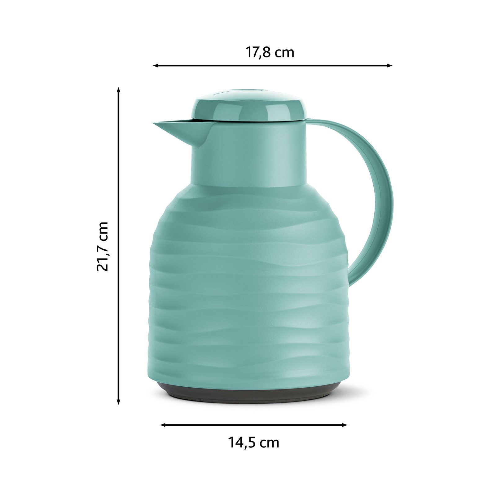 Emsa Thermoskan Samba Wave Made in Germany, 12u warm/24u koud, Quick-Press deksel, glazen fles