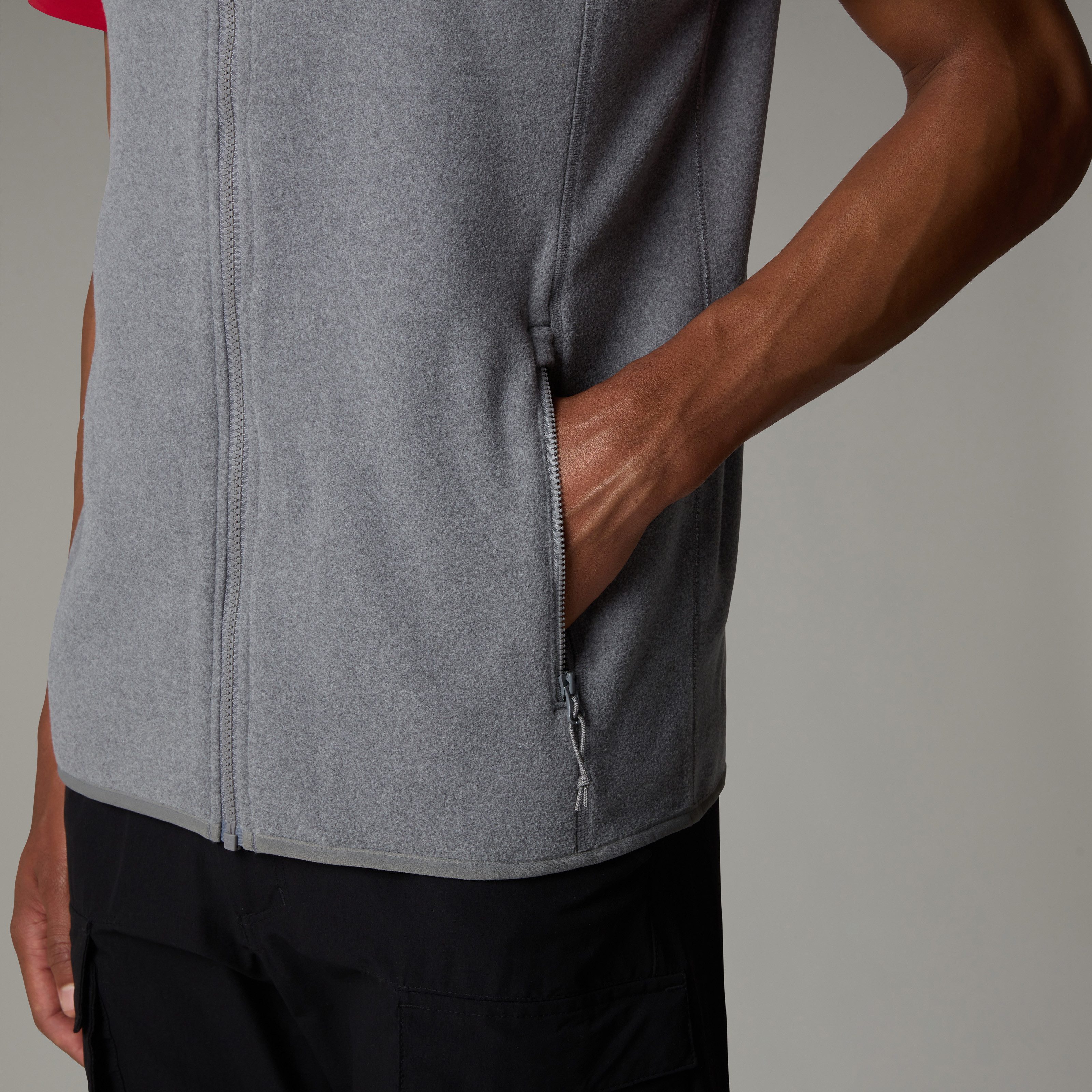 The North Face Mouwloos fleecevest 100 Glacier vest voor heren met klassieke label-borduurwerk op het sleutelbeen