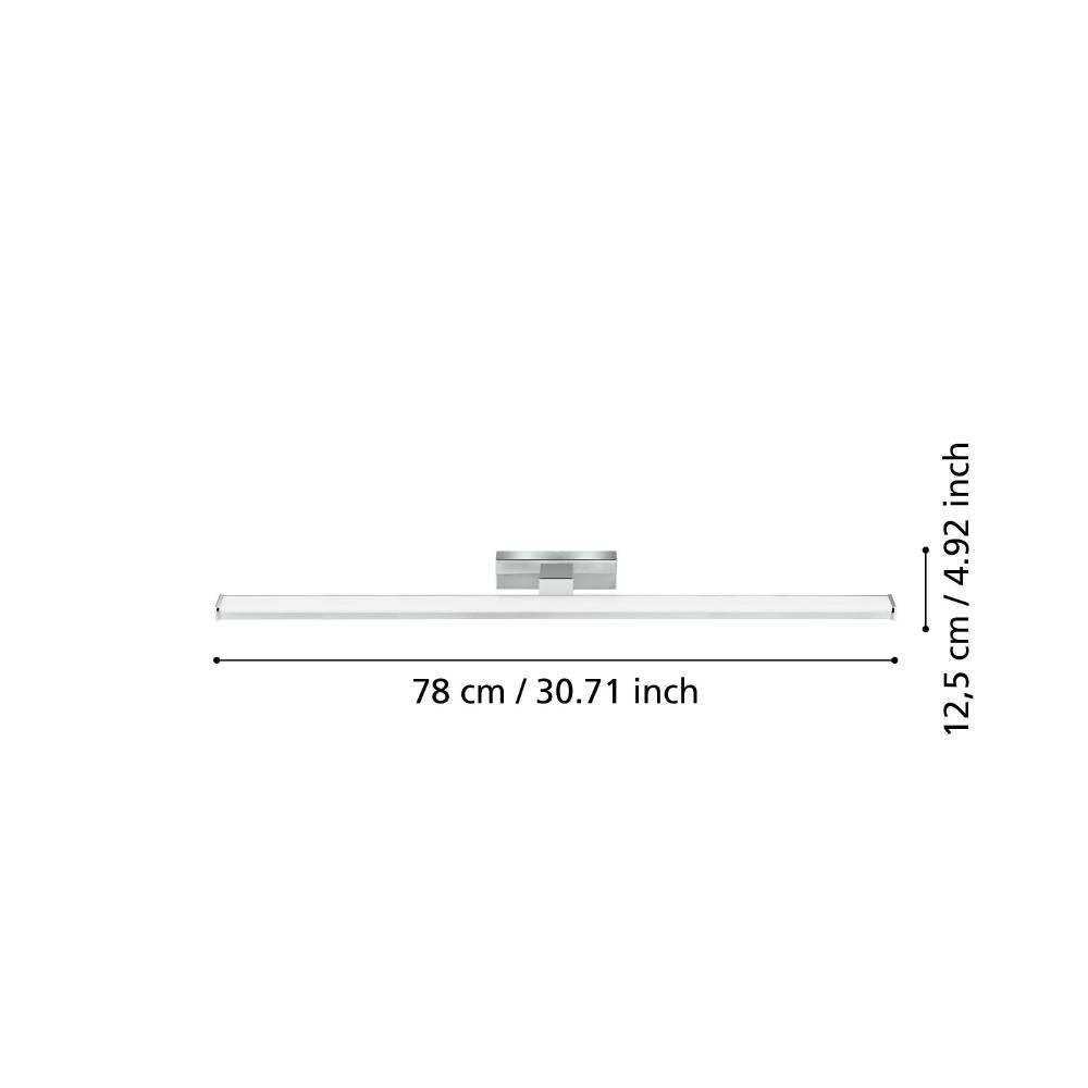 EGLO Spiegellamp PANDELLA 1 wandlamp, badkamerlamp, chroom, zilver, wit, IP44