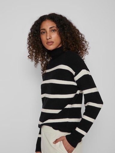 Vila Trui met staande kraag VIRIL MOCKNECK L/S KNIT RIB TOP 2- NOOS