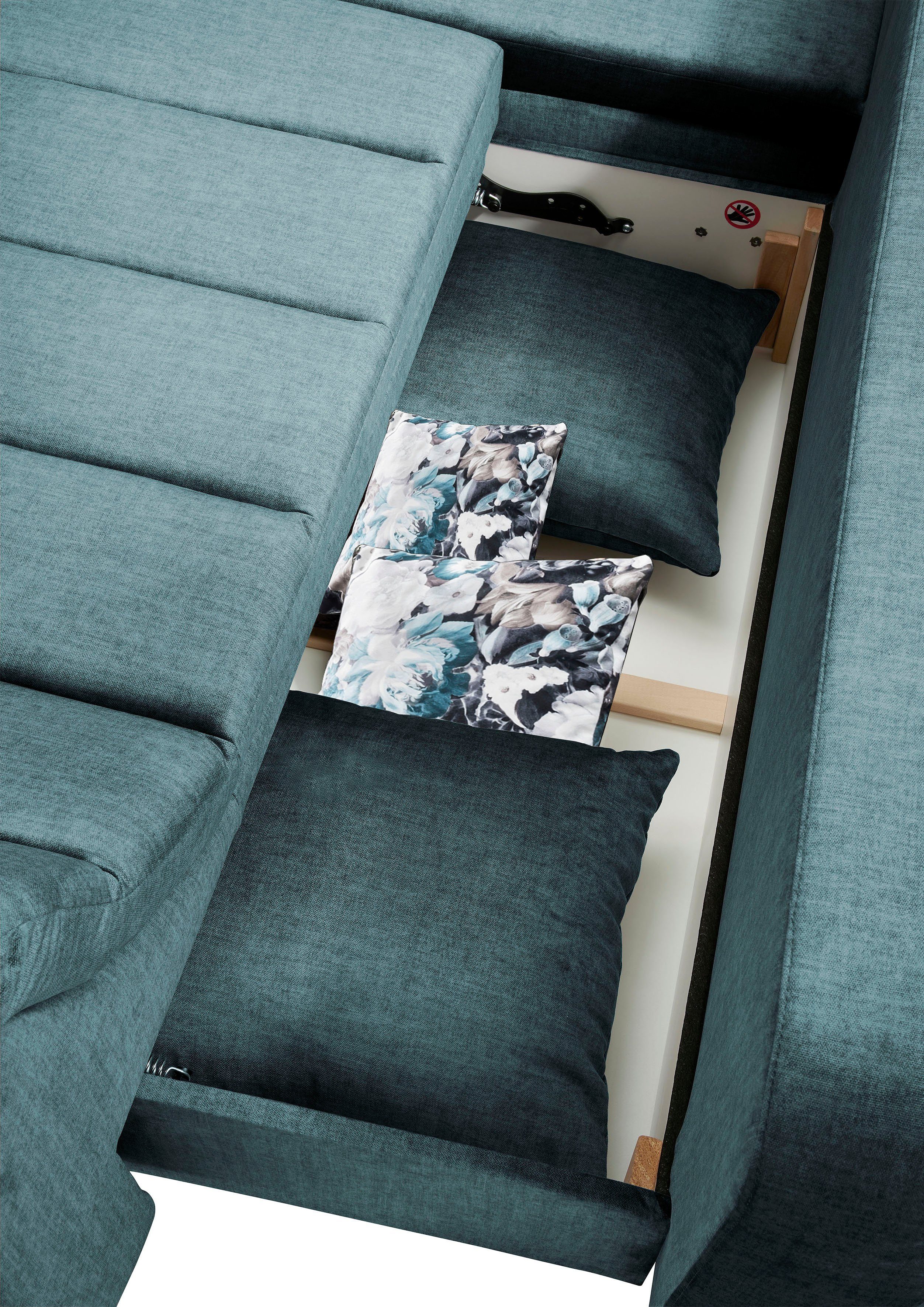INOSIGN Hoekbank Imola elegant en modern, actuele stiksels in de zitting, comfortabel, L-vorm