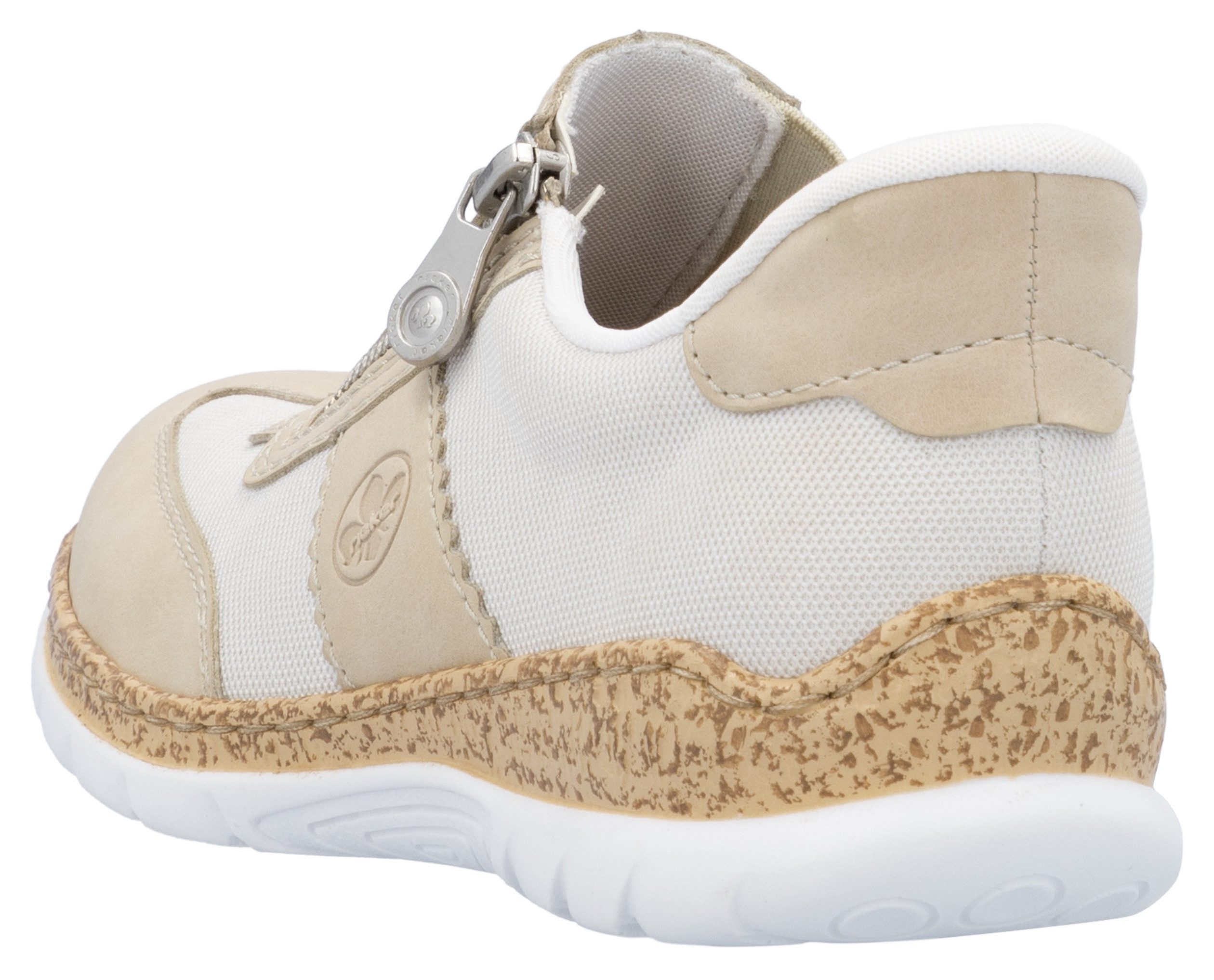Rieker Slip-on sneakers , lage schoen, vrijetijdsschoen, met rits en memosoft-binnenzool