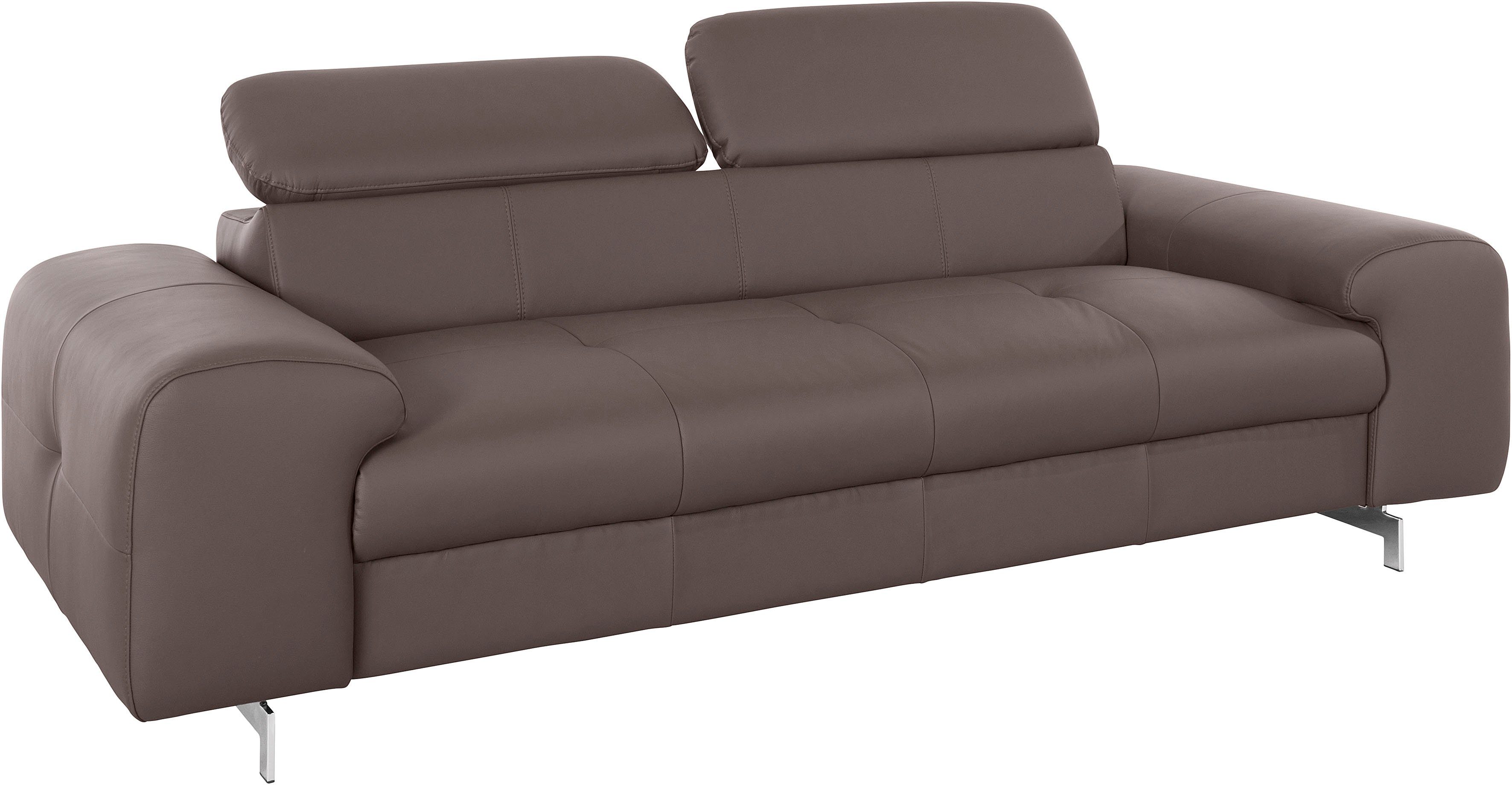 COTTA 3-zitsbank Chef Big-sofa met verstelbare rugleuning, elegante metalen poten