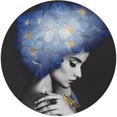 reinders! artprint vrouw met vlinders dieren - vrouwengezicht - modern (1 stuk) blauw