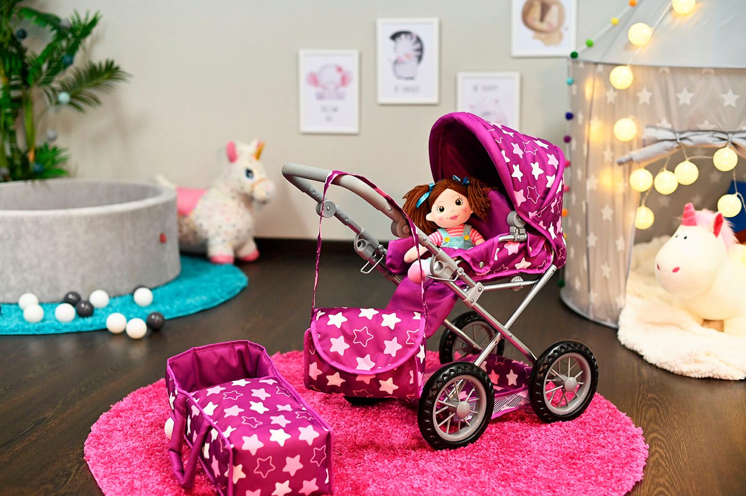Knorrtoys® Combi-poppenwagen Ruby met luiertas