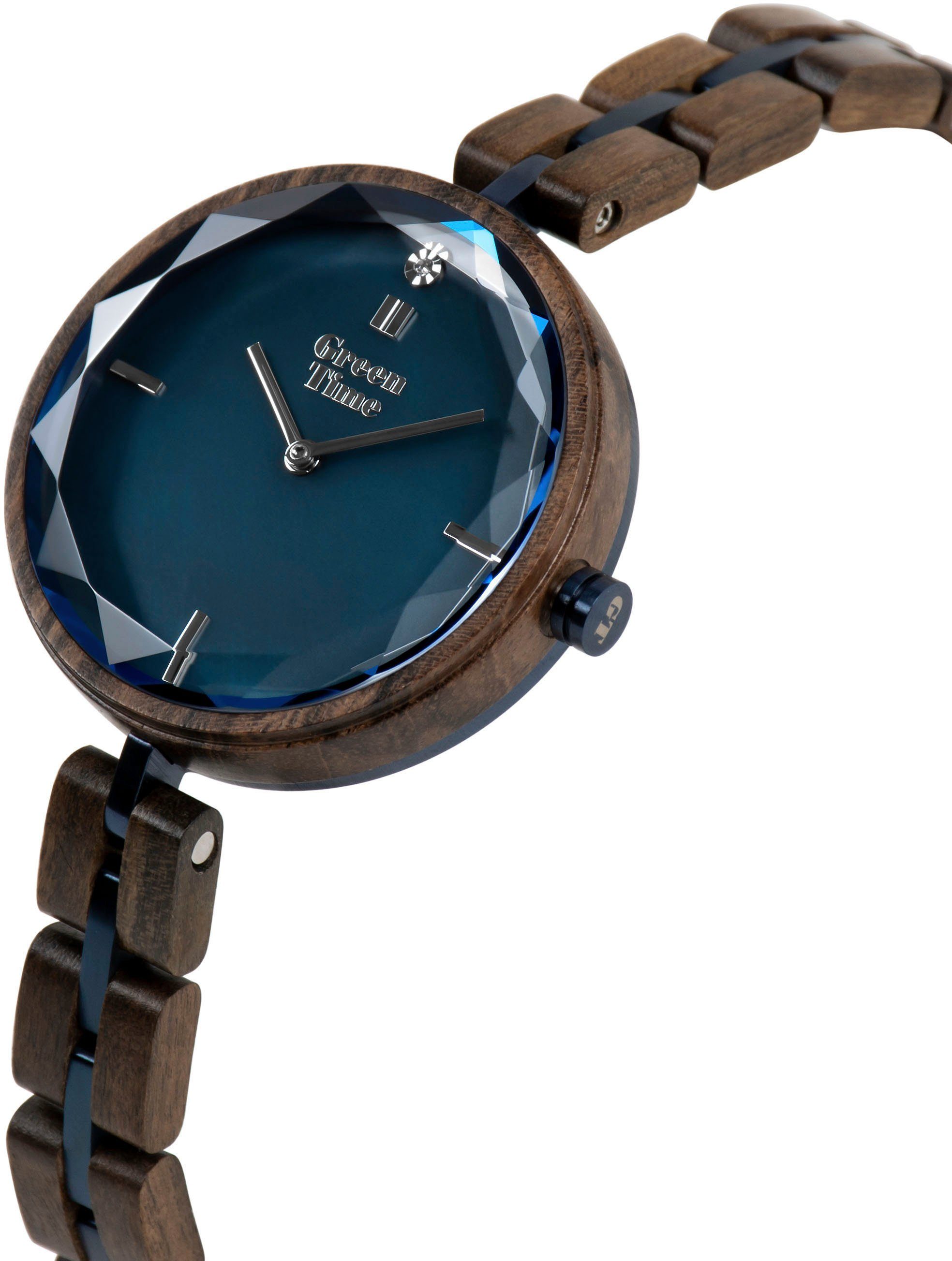 GreenTime Kwartshorloge ZW160E Polshorloge, dameshorloge, houten horloge