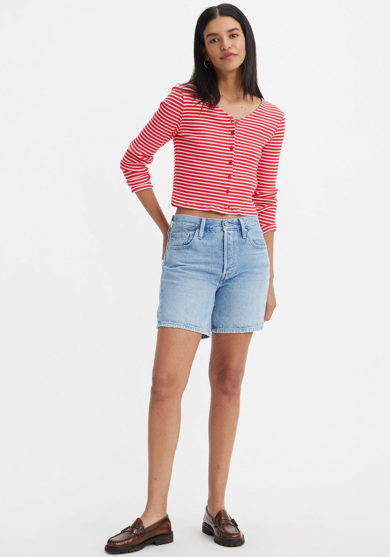 Levi's Bermuda 501 Mid Thigh Short Met franje bij de zoom