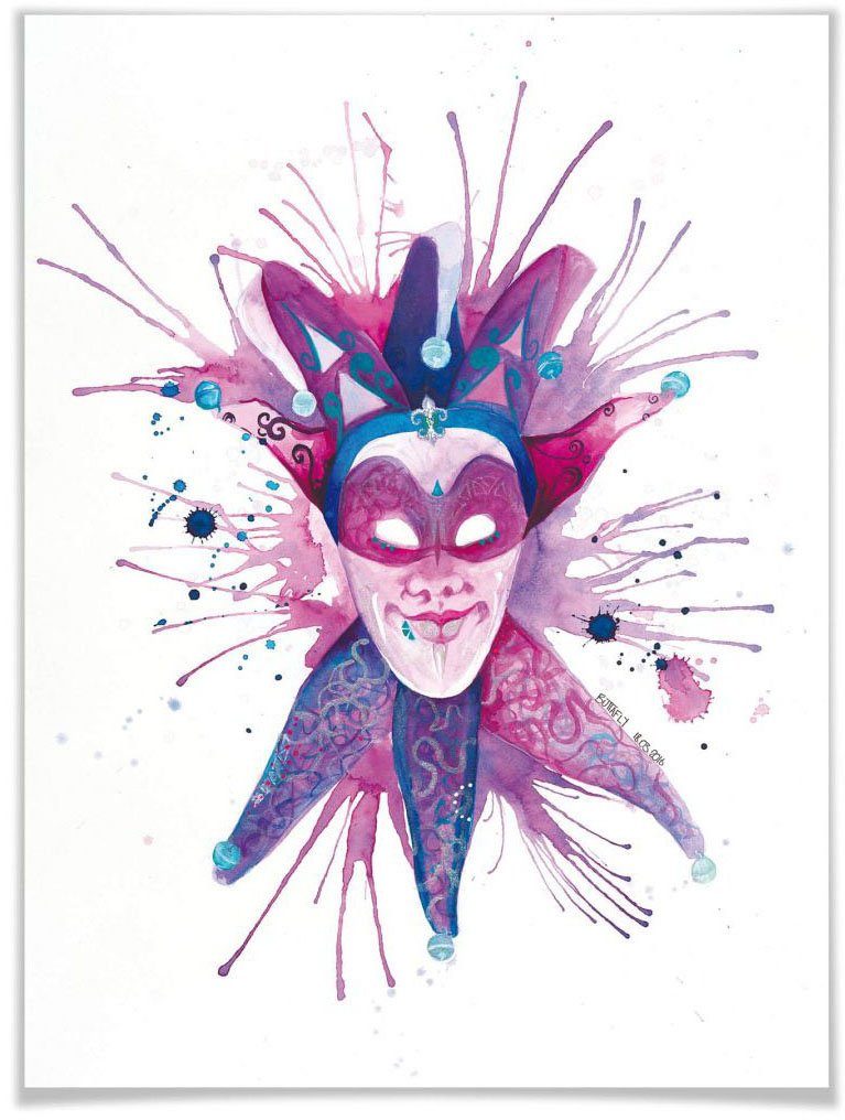Wall-Art Poster Mardi Gras Mask Poster, artprint, wandposter (1 stuk)