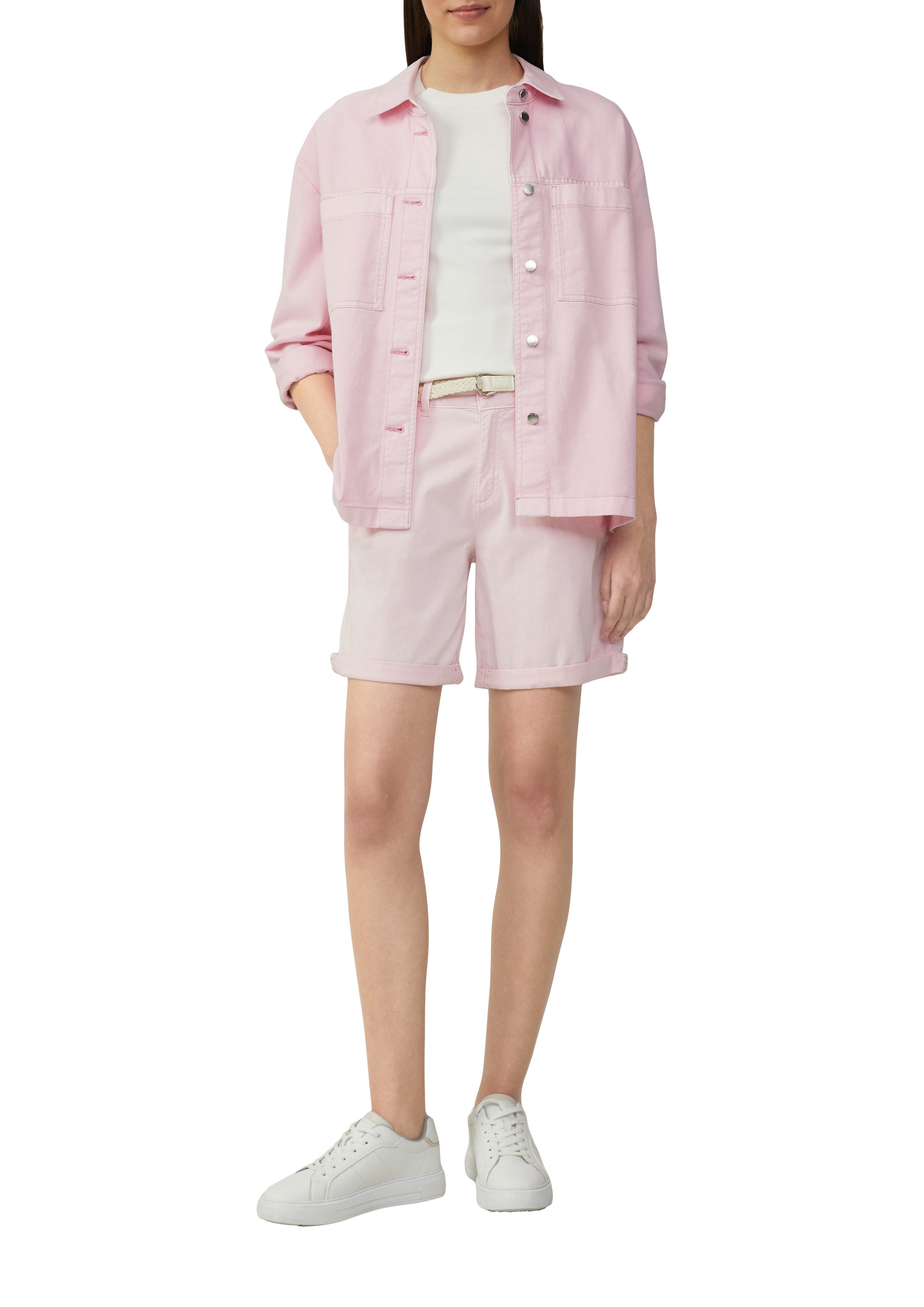 s.Oliver Chino-short met gevlochten riem