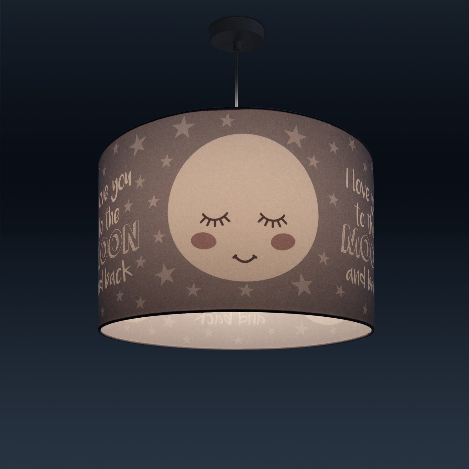 Paco Home Hanglamp Aleyna 103 Kinderlamp plafondlamp LED kinderkamer lamp met maan-motief, E27