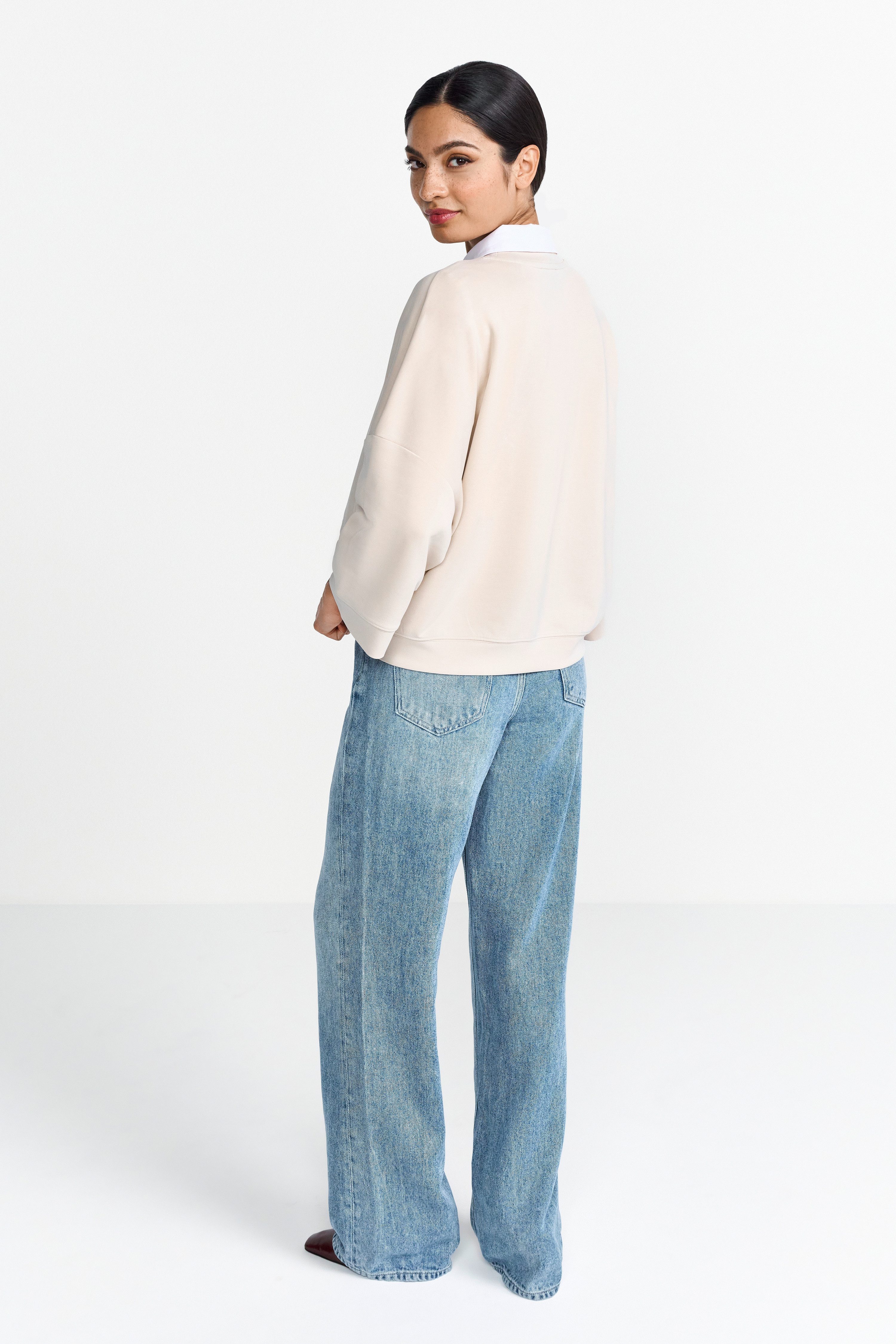 Rich & Royal Shirt met korte mouwen Tencel peached Shirt modieus kortarm sweatshirt