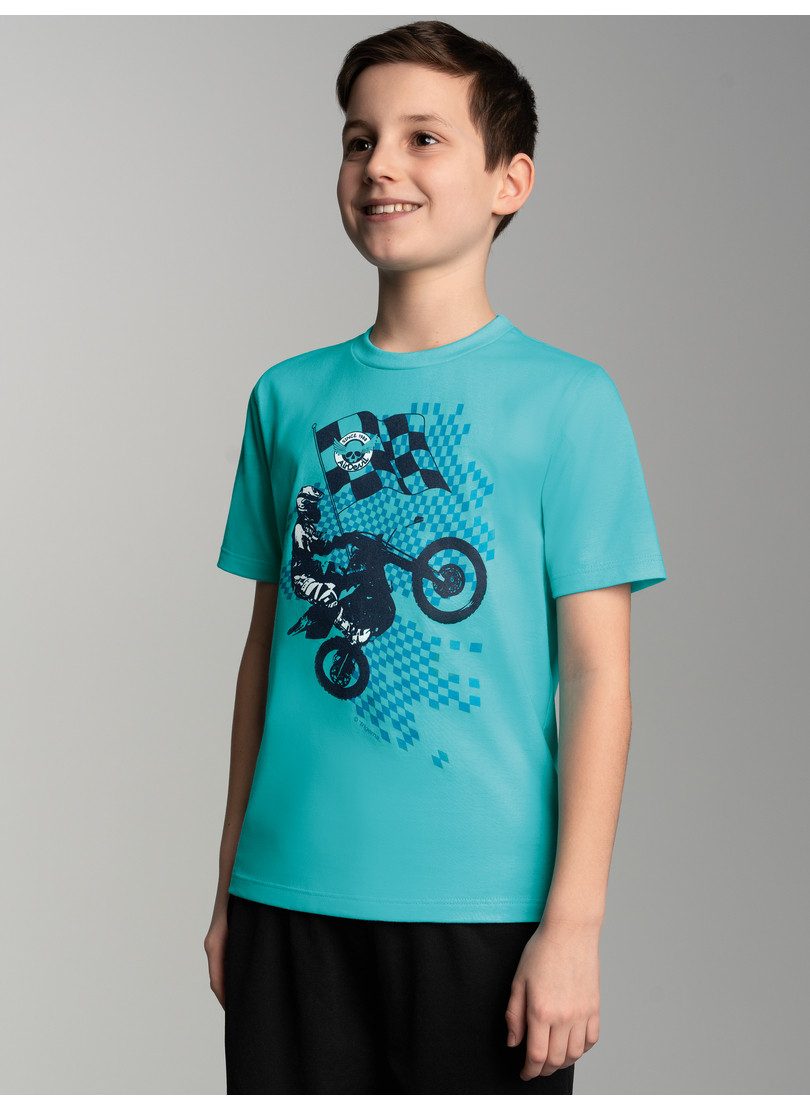 Trigema T-shirt TRIGEMA T-shirt met casual motocross print (1-delig)
