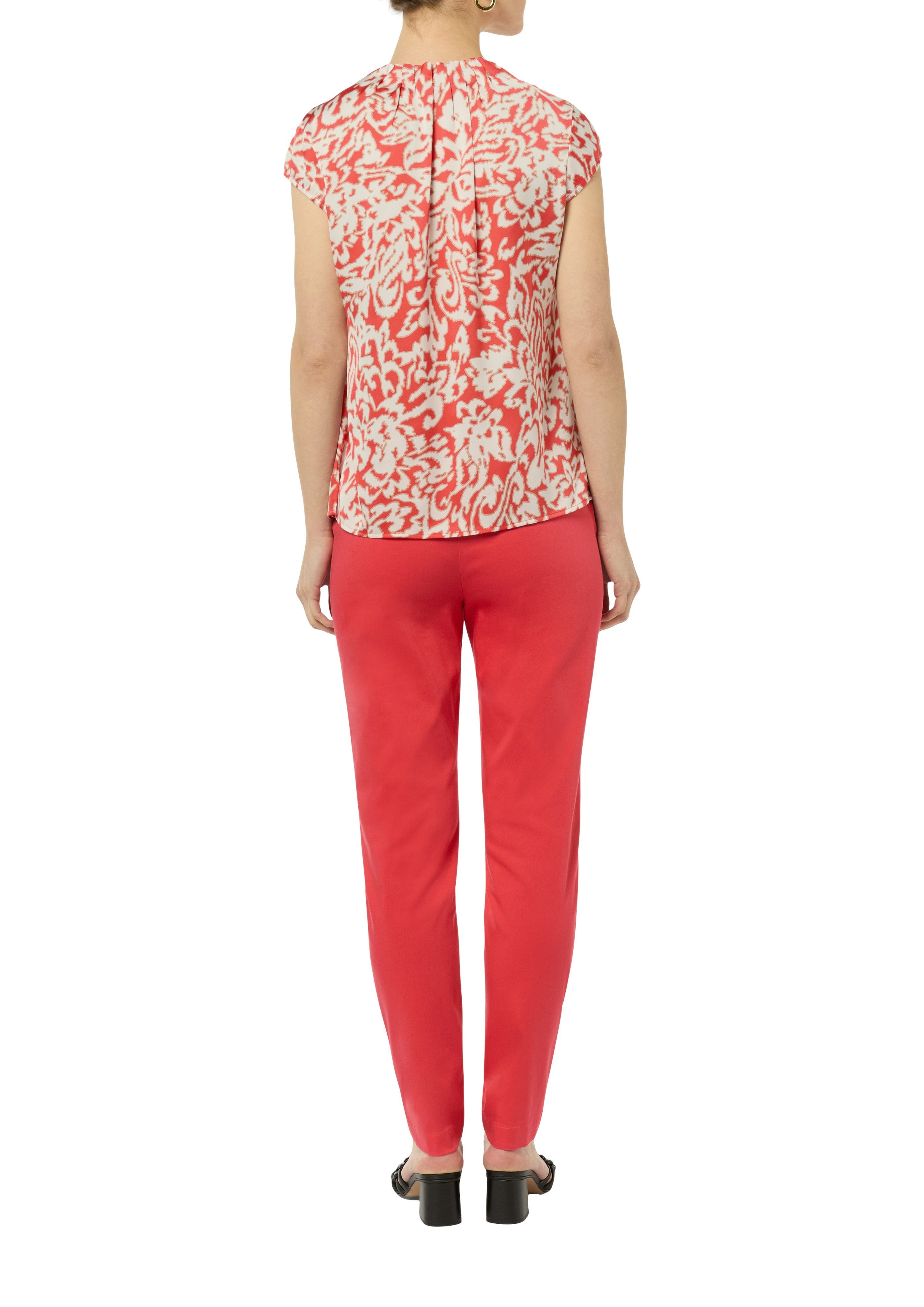Comma Gedessineerde blouse met hoge kraag en allover-print