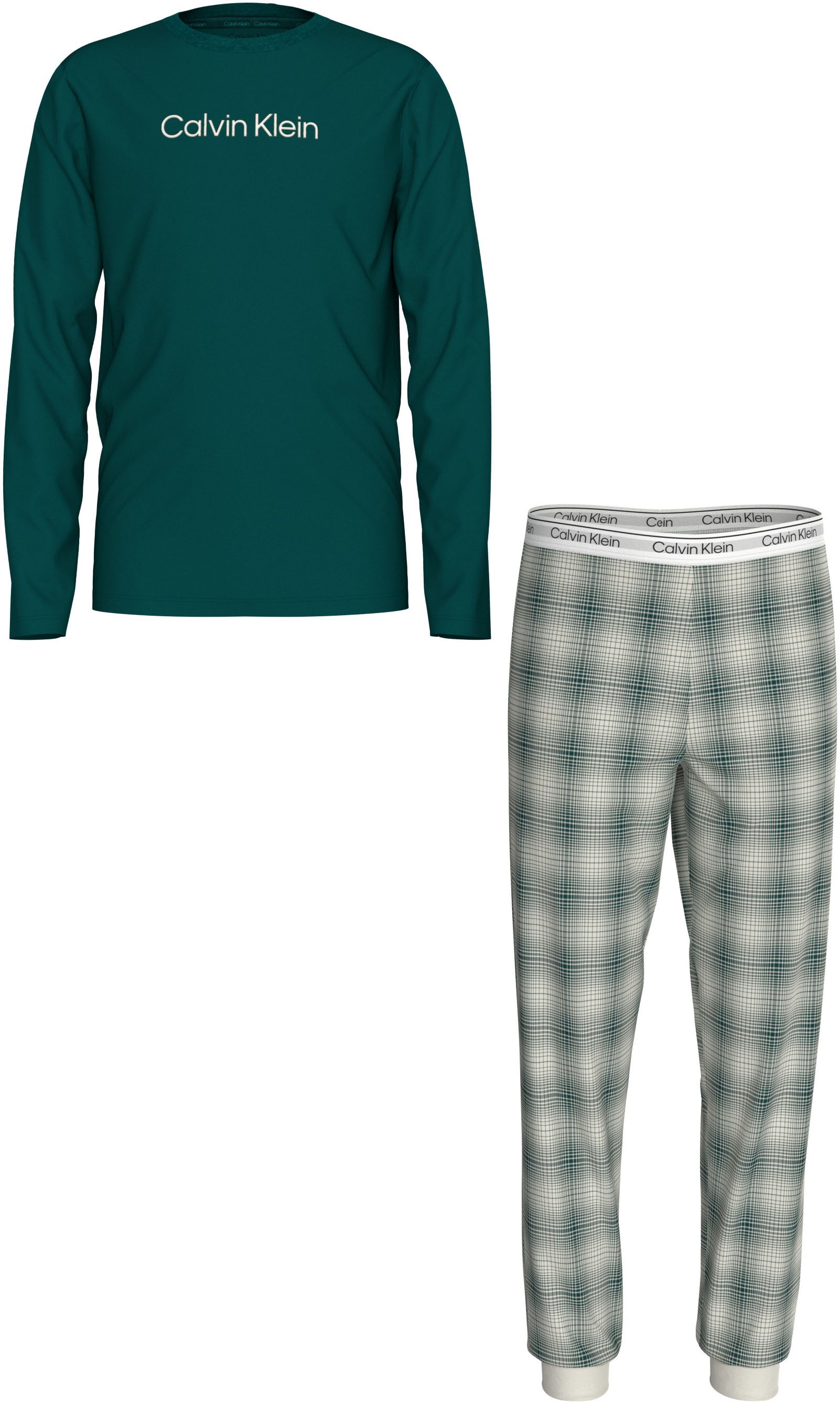 Calvin Klein Pyjama KNIT PJ SET (LS+CUFFED PANT) (set 2-delig)