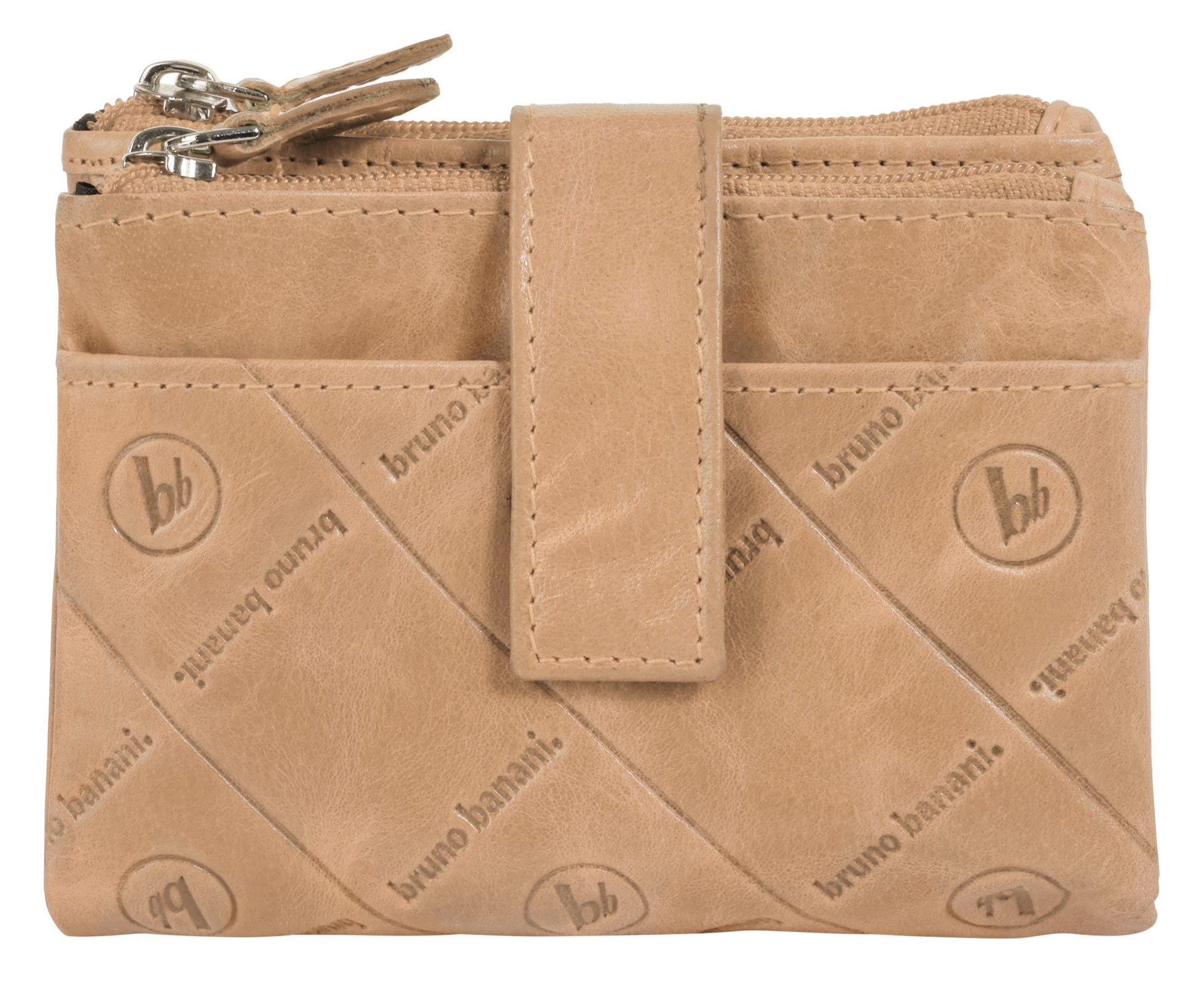 Bruno Banani Portemonnee echt leder unisex portemonnees maat 8 cm bruin