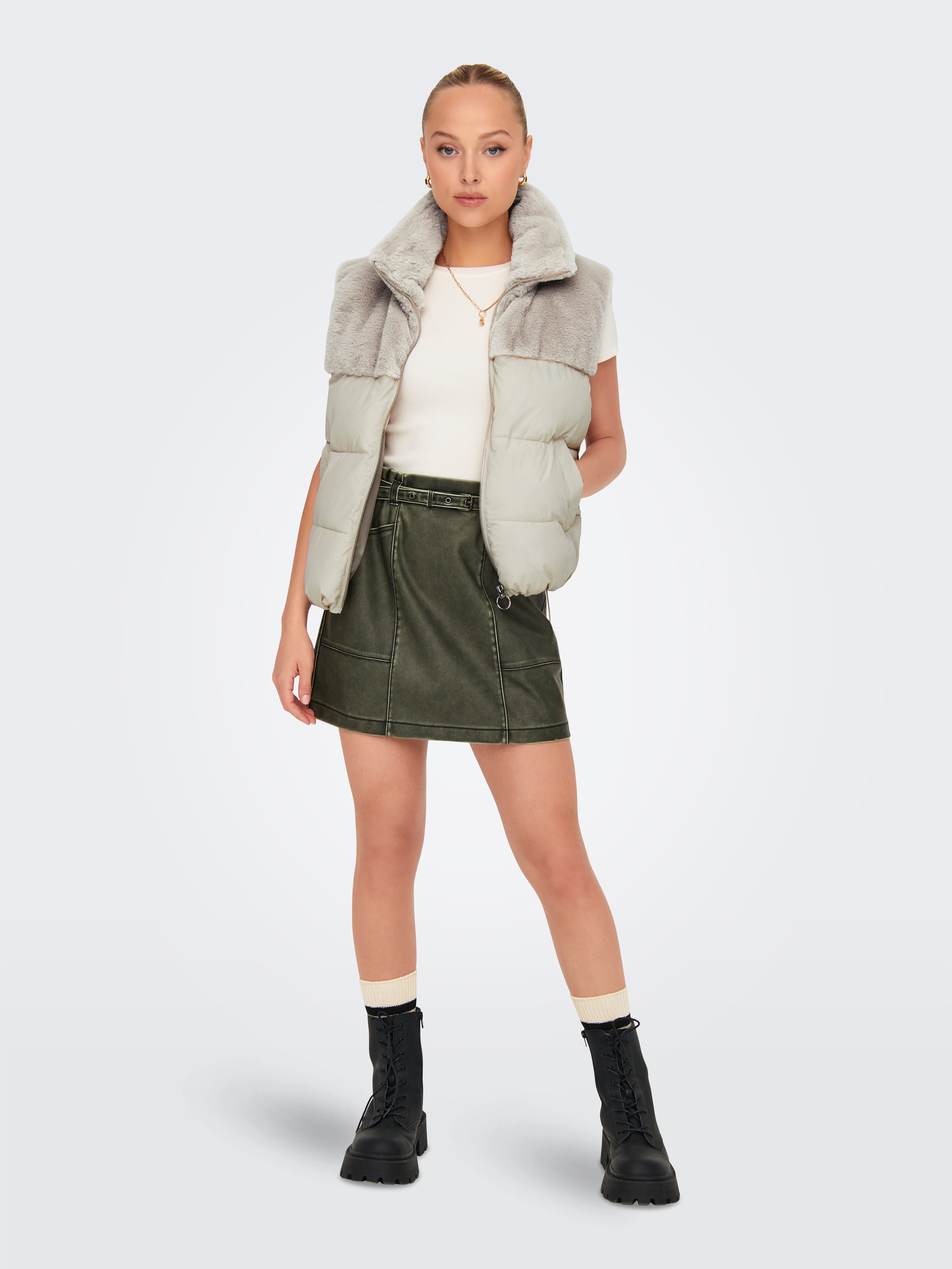 Only Bodywarmer ONLWANJA FUR PUFFER MIX WAISTCOAT CC OTW
