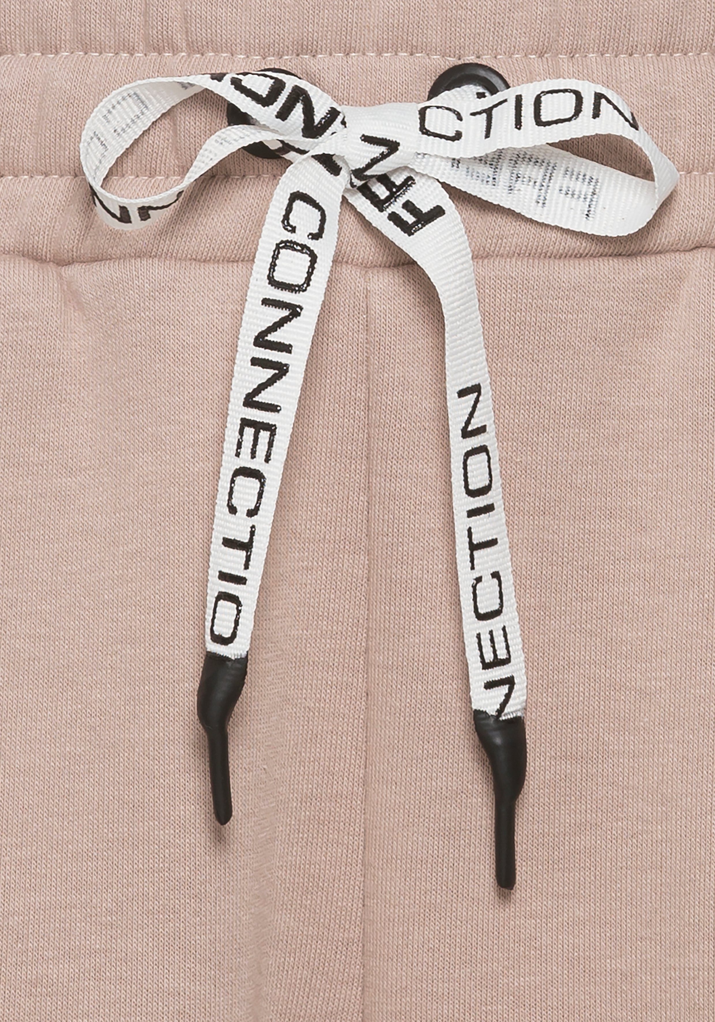 French Connection Sweatbroek met zij contraststrepen en logo-print