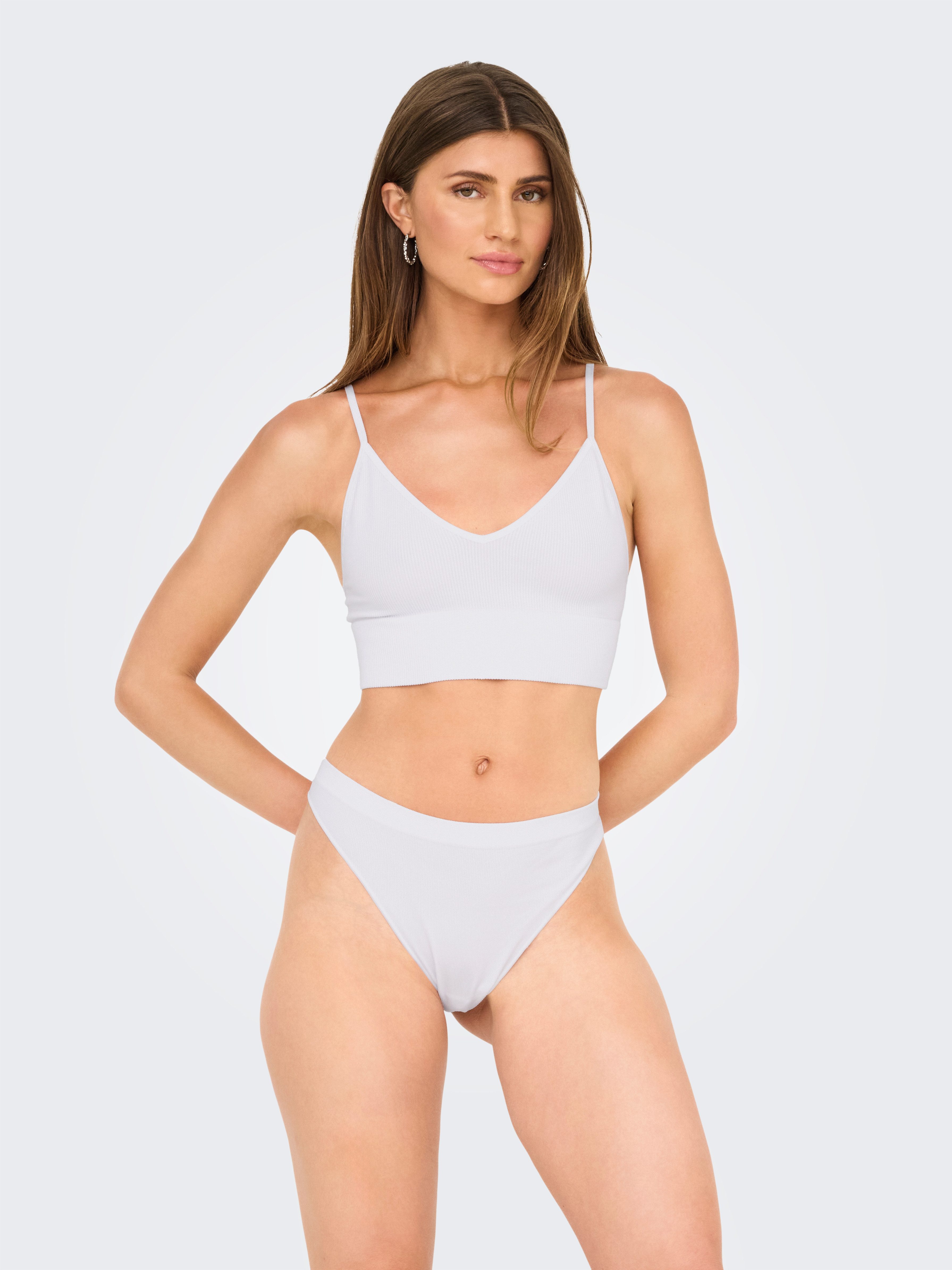 Only T-string ONLVICKY RIB S-LESS THONG 3-PK NOOS (set, 3 stuks)