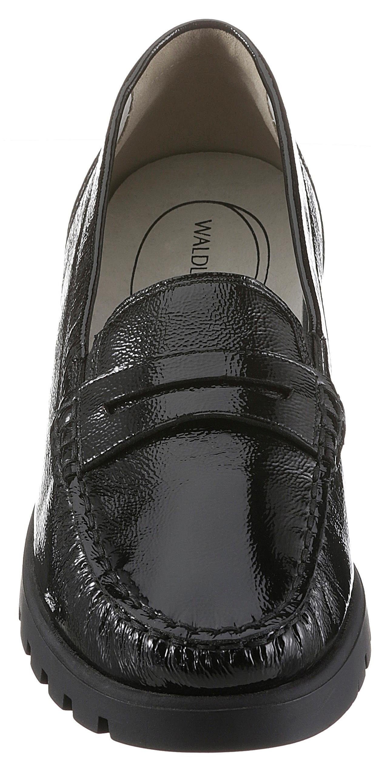 Waldläufer Mocassins HEGLI Slipper, comfortabele schoen van lakleer, in comfortabele schoenwijdte H