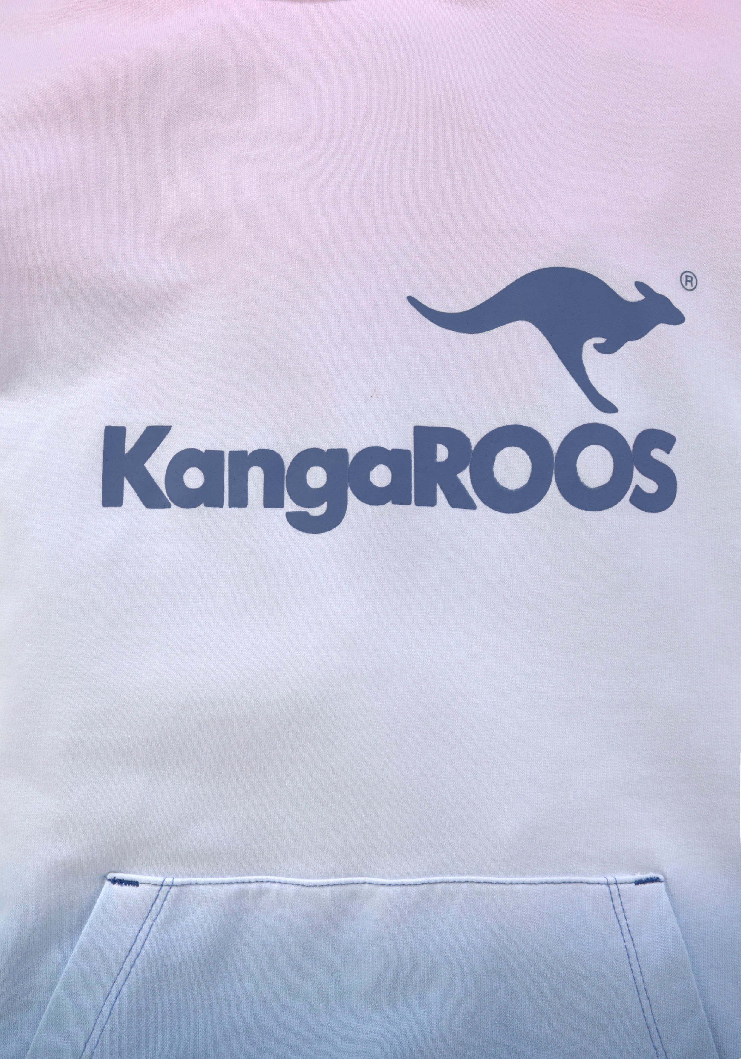 KangaROOS Hoodie , Lange sweatshirt met kleurverloop Lange mouwen met boorden, getailleerde snit, met logoprint