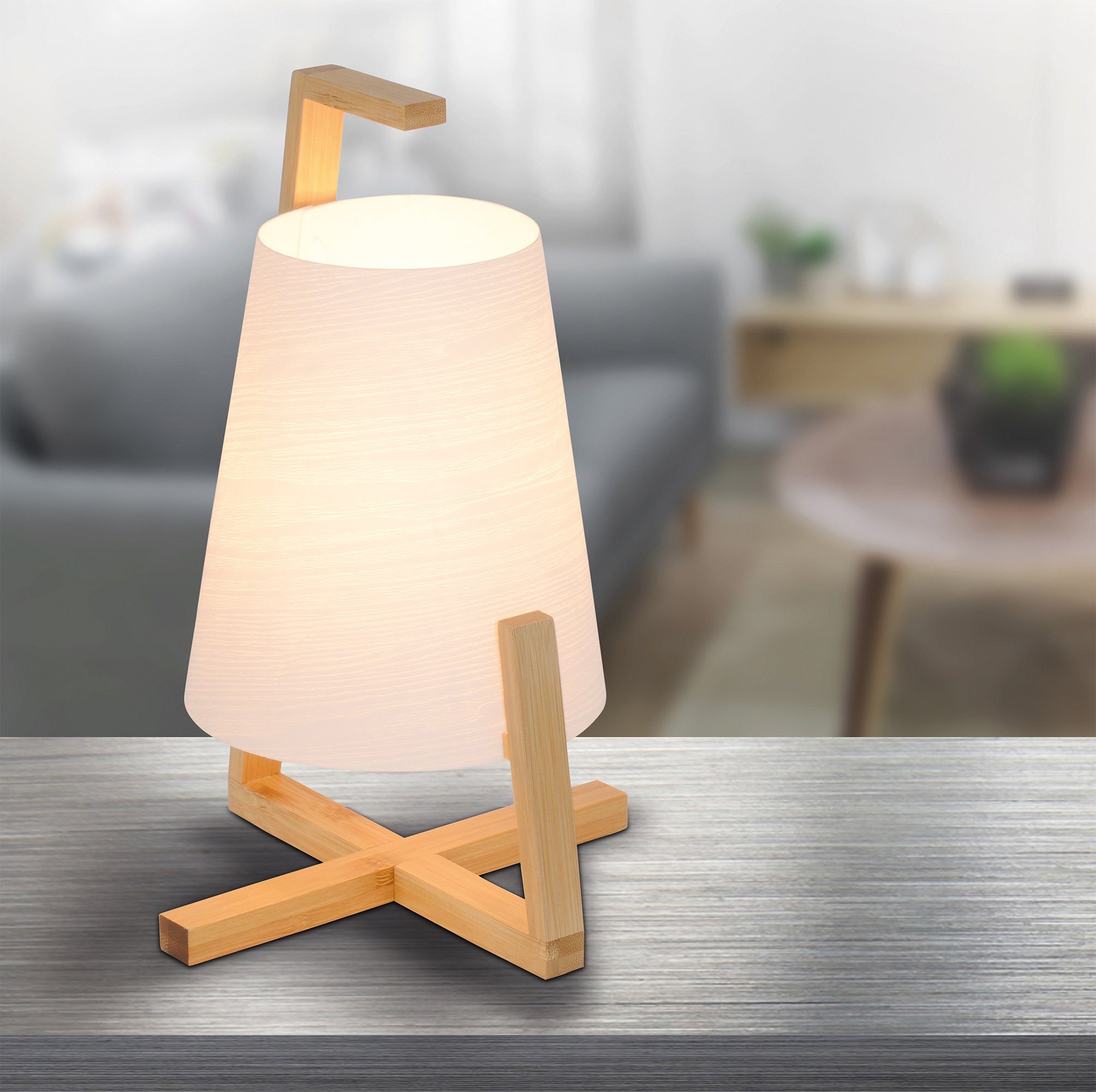 näve Tafellamp Shoji excl.e14 max. 40 w,materiaal: bamboe, kunststof,kleur: wit, ecru