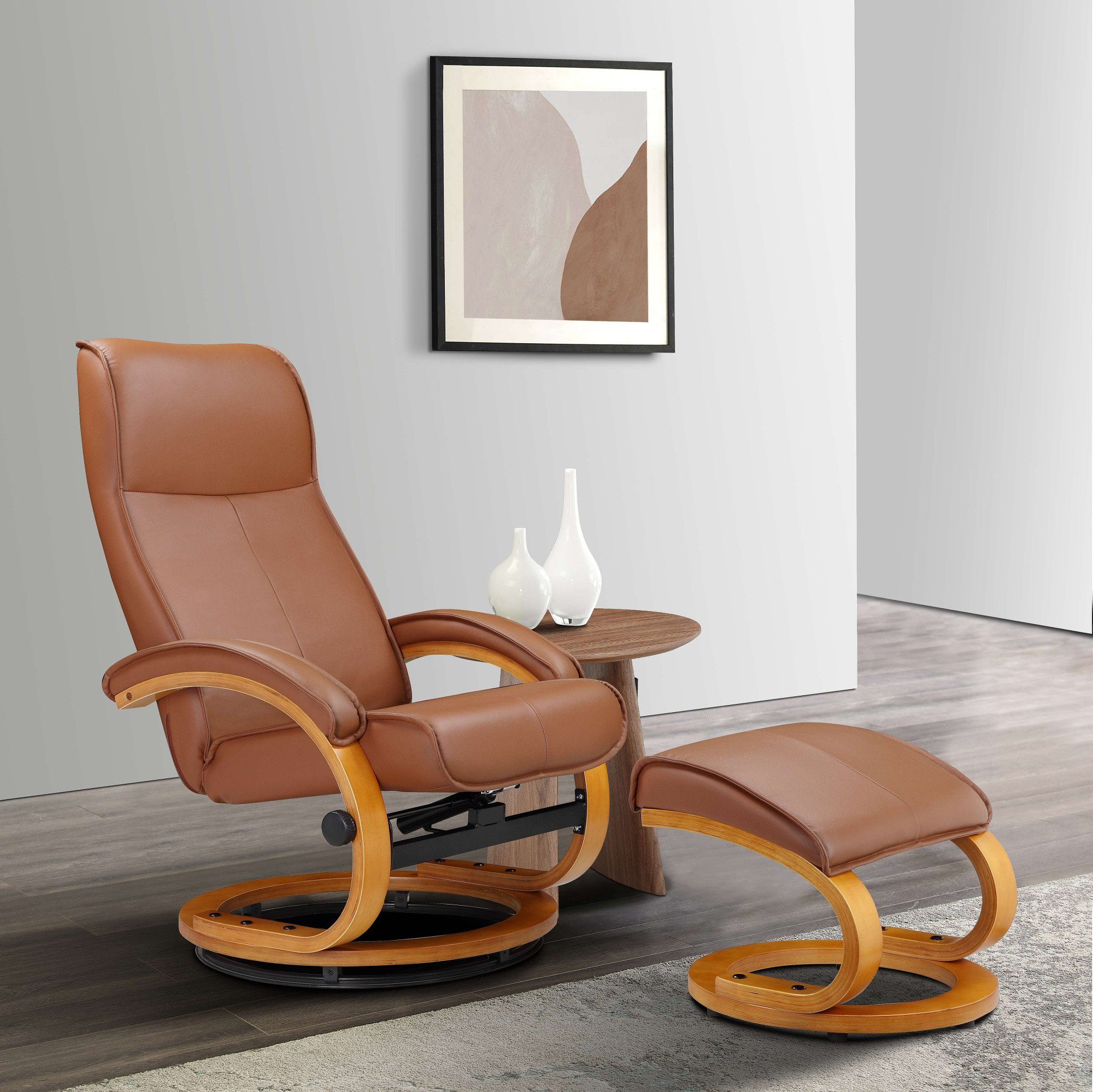 Home affaire Relaxfauteuil Paris TV-fauteuil, fauteuil met poef, woonkamer, handmatige slaapfunctie (set, 2 stuks)