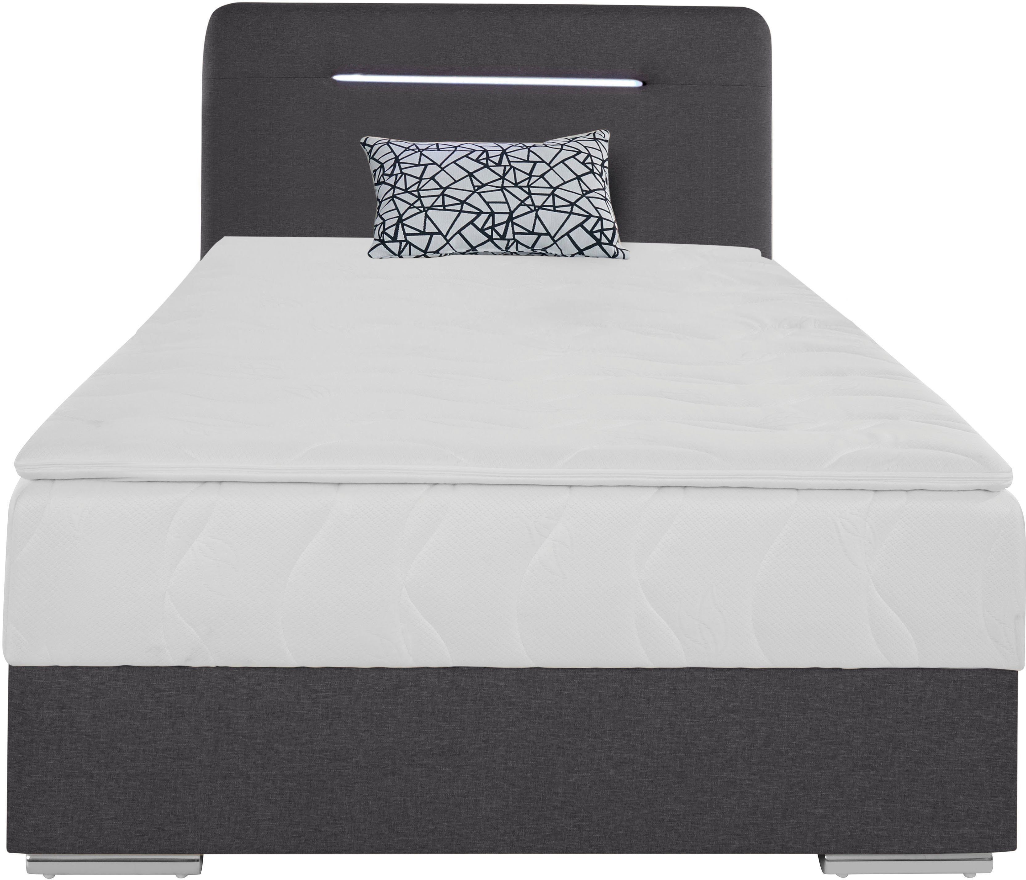 COTTA Boxspring Lighstar inclusief ledverlichting, topmatras, bedkist en sierkussen