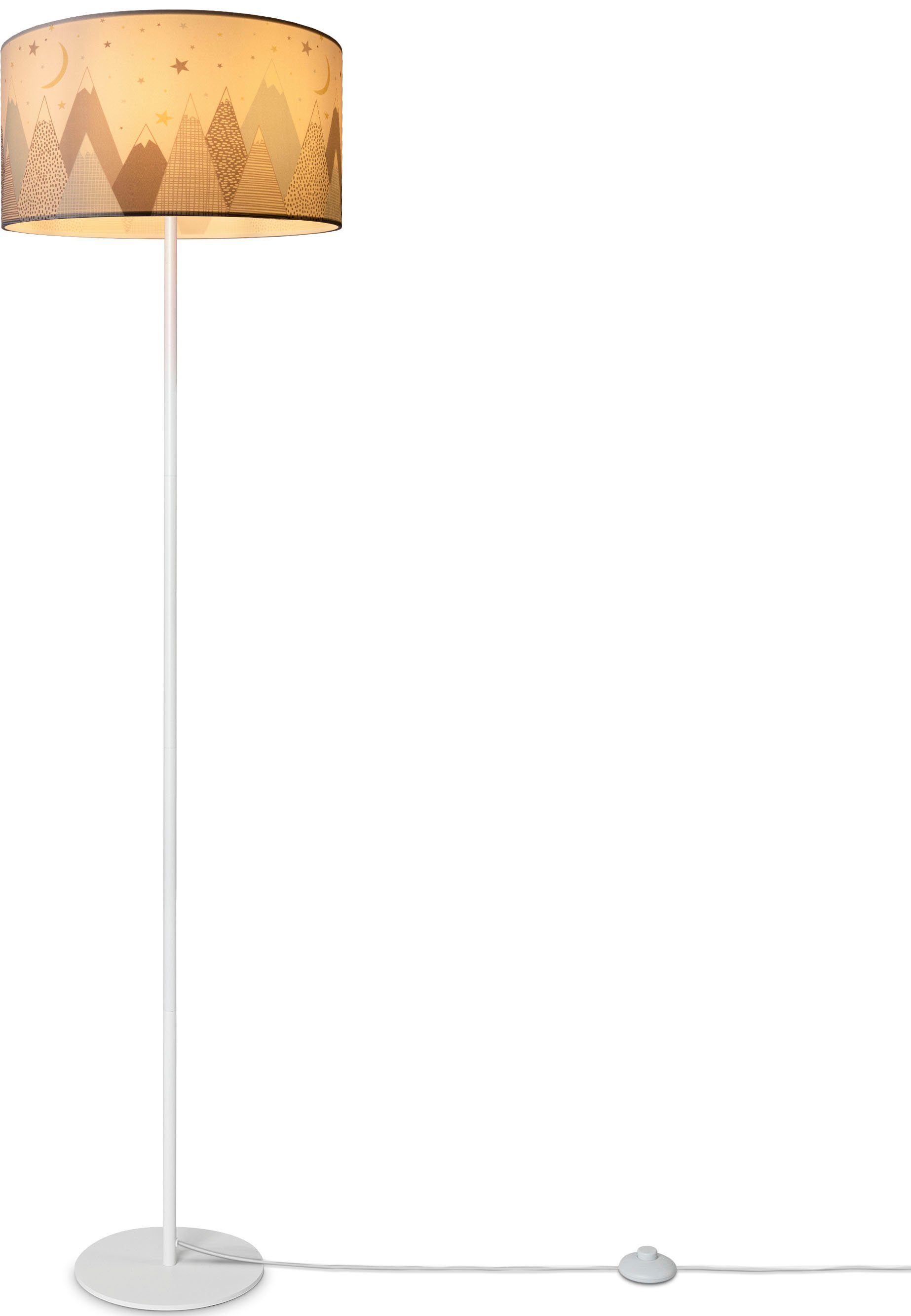 Paco Home Staande lamp Luca Cosmo Kinderlamp, vloerlamp, stoffen lampenkap, babykamer bergen wolken