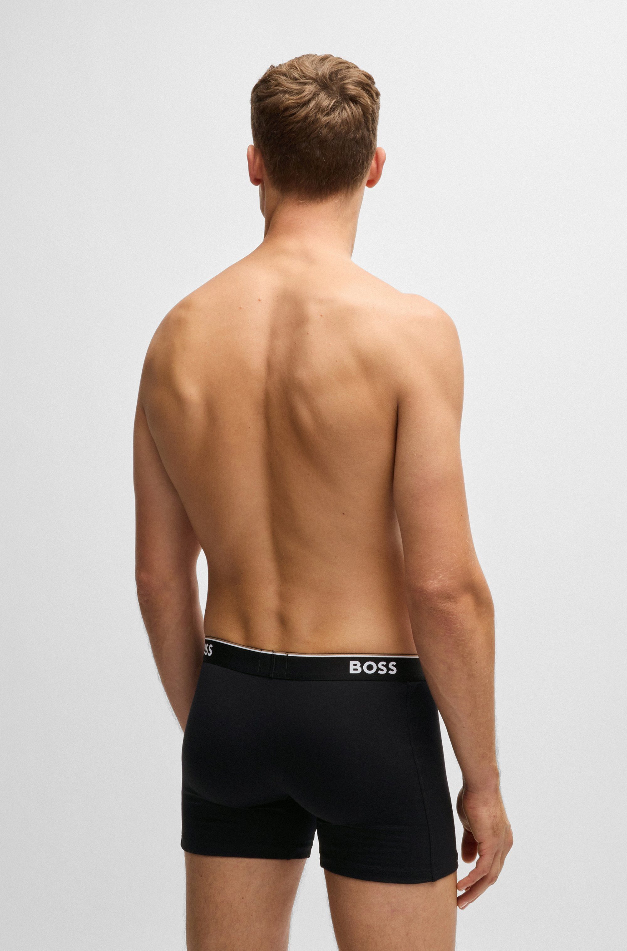 BOSS Lange boxershort BRIEF 3 PACK met in kleur bijpassende weefband (3 stuks)