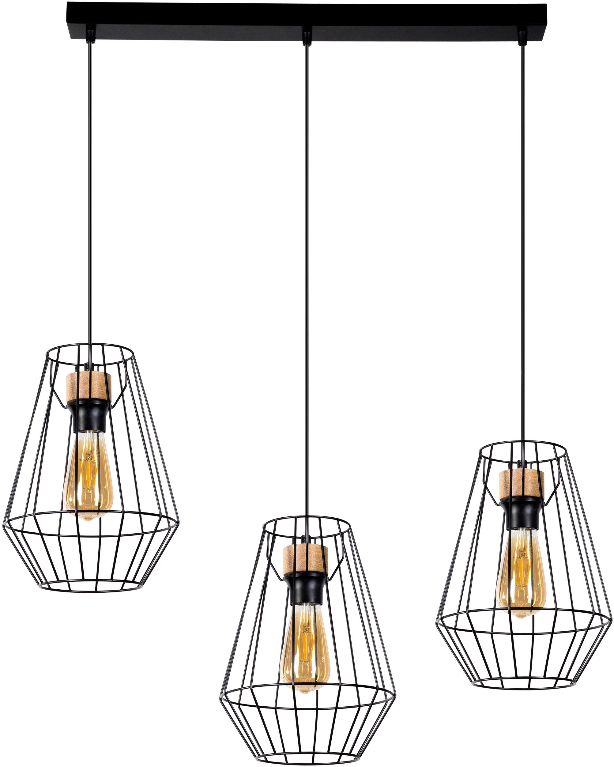 BRITOP LIGHTING Hanglamp ENDORFINA Decoratieve lamp van metaal met elementen van eikenhout met FSC®-certificaat, bijpassende LM E27 / exclusief, Made in Europe (1 stuk)