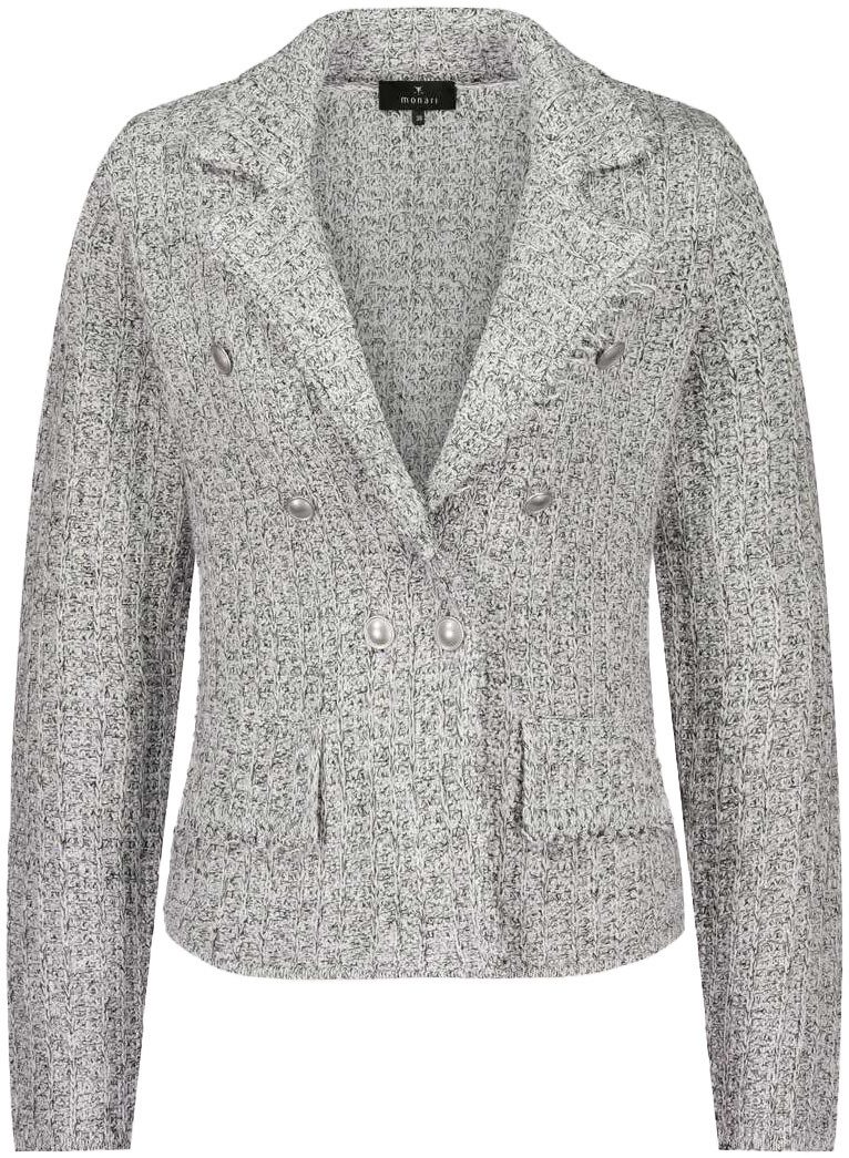 Monari Korte blazer Jas gebreide blazer tweed