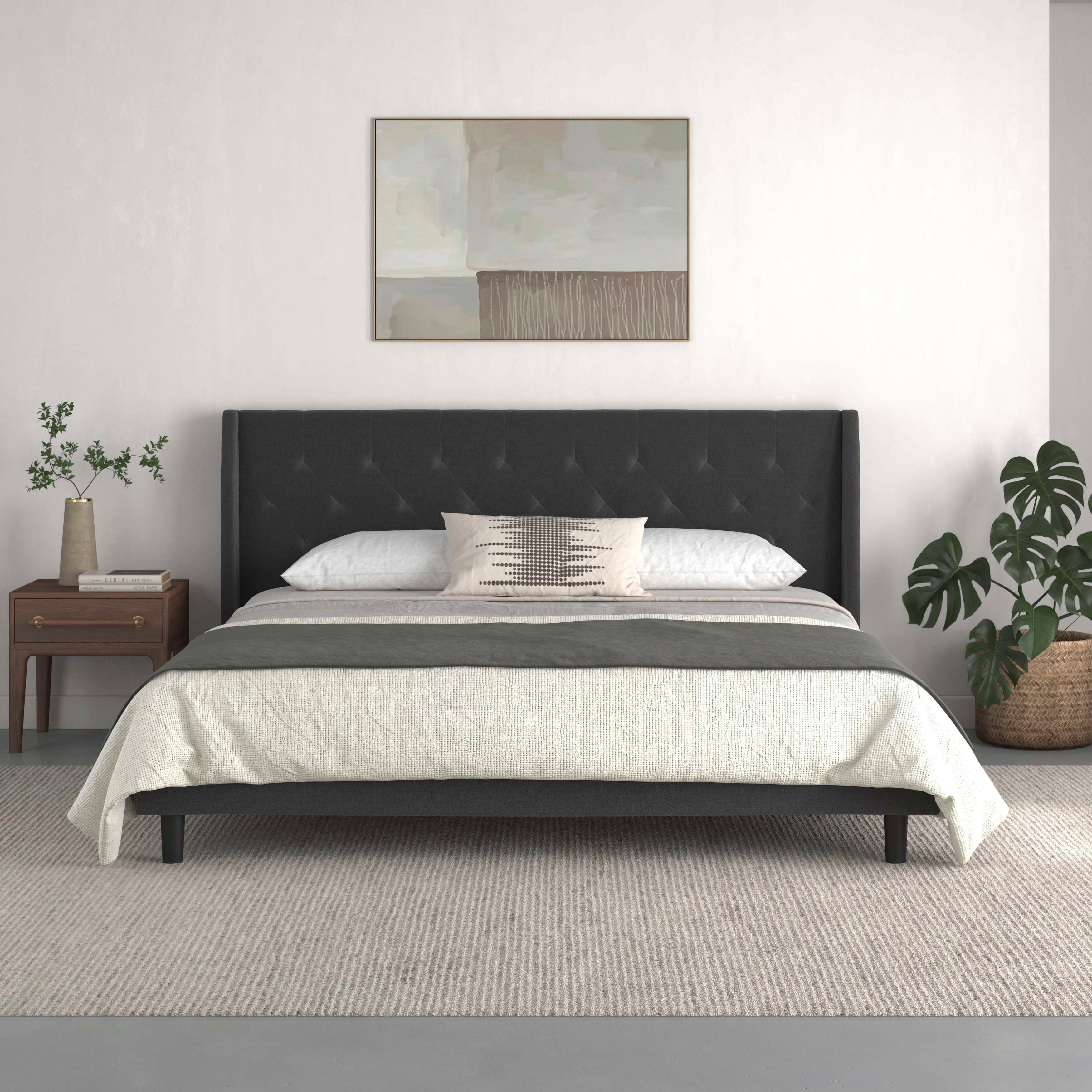 Home affaire Gestoffeerd bed Kempton met ruitencapitonnage, zacht verdikt, ligoppervlak 140x200 of 180x200 cm (1-delig)