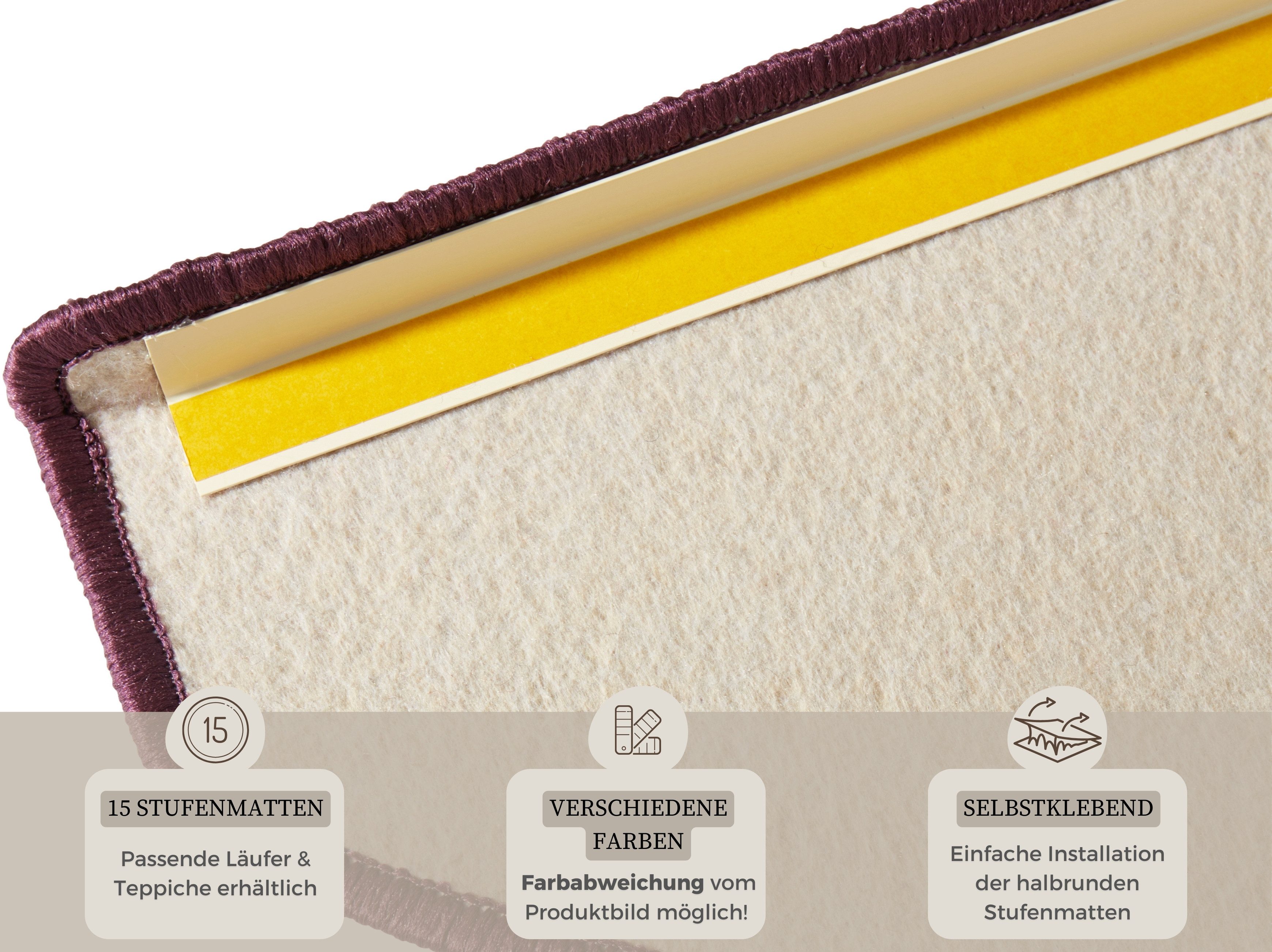 HANSE Home Tredemat Fancy 15 stuks, trapmatten, zelfklevend, traptapijt, traptreden