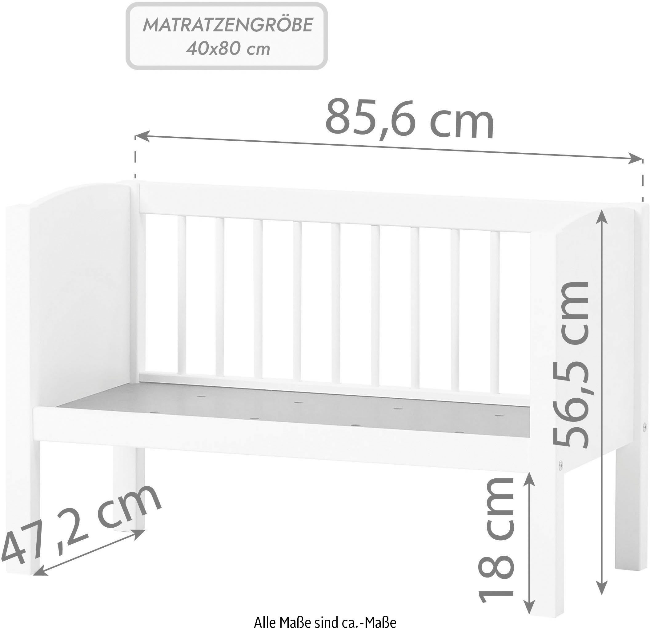 Hoppekids Wieg om te bouwen tot zitbank, naar keuze met matras & accessoires