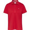 tommy jeans poloshirt tjw slim flag button thru polo met tommy jeans-logoborduursel rood