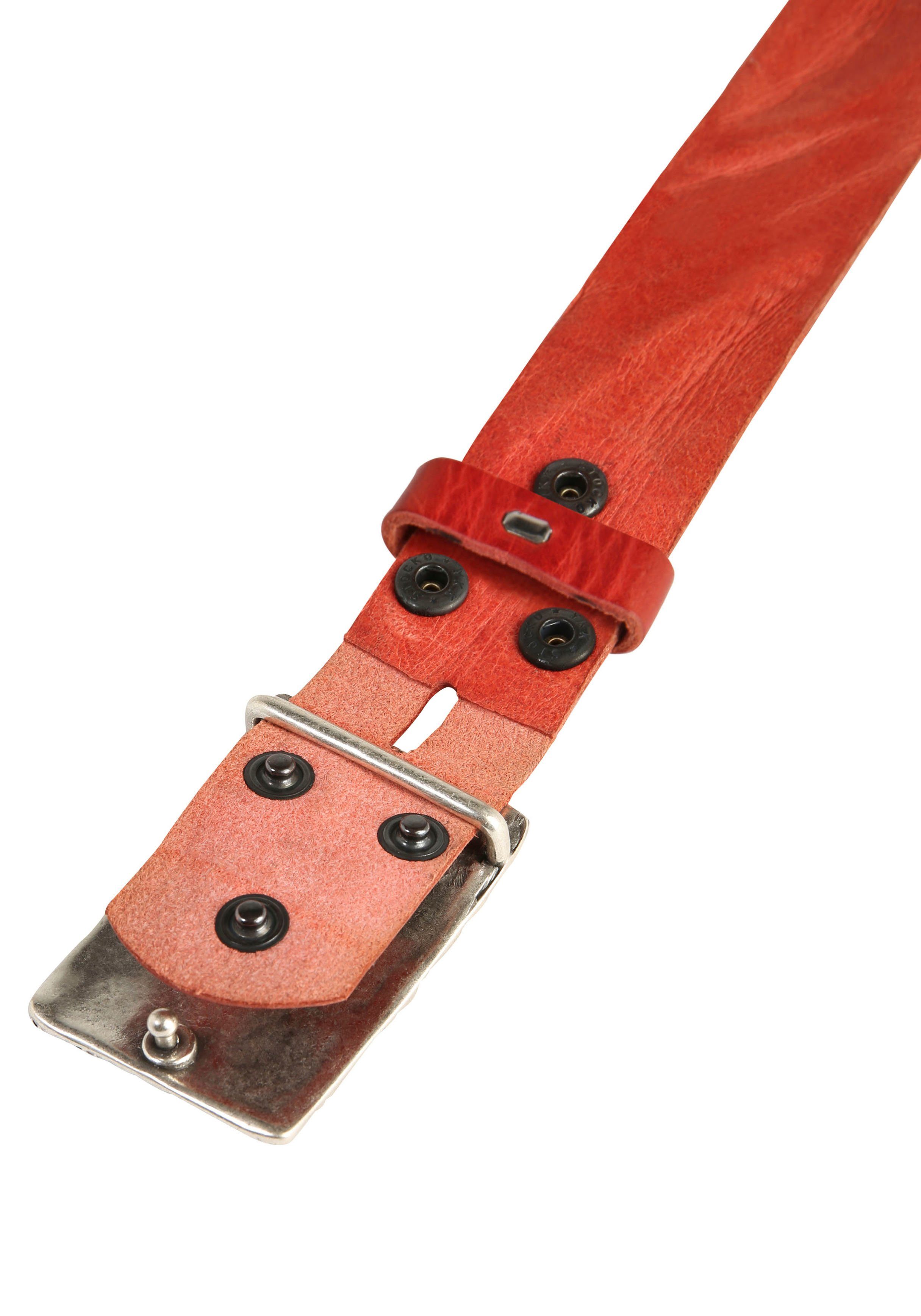 RETTUNGSRING by showroom 019° Leren riem met verwisselbare sluiting "zeewier rechthoek"